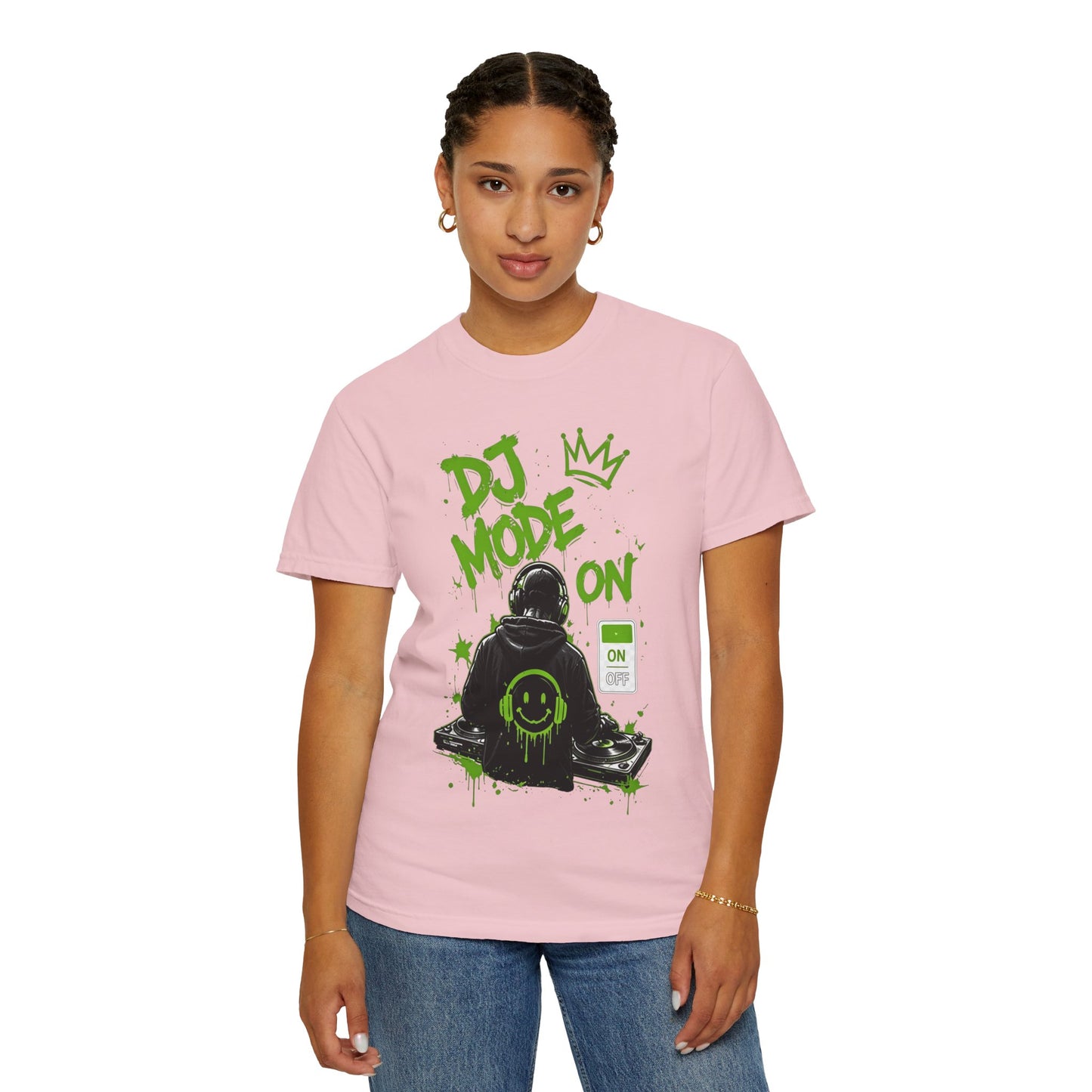 DJ Mode On T-Shirt — Neon Green DJ Graphic Tee