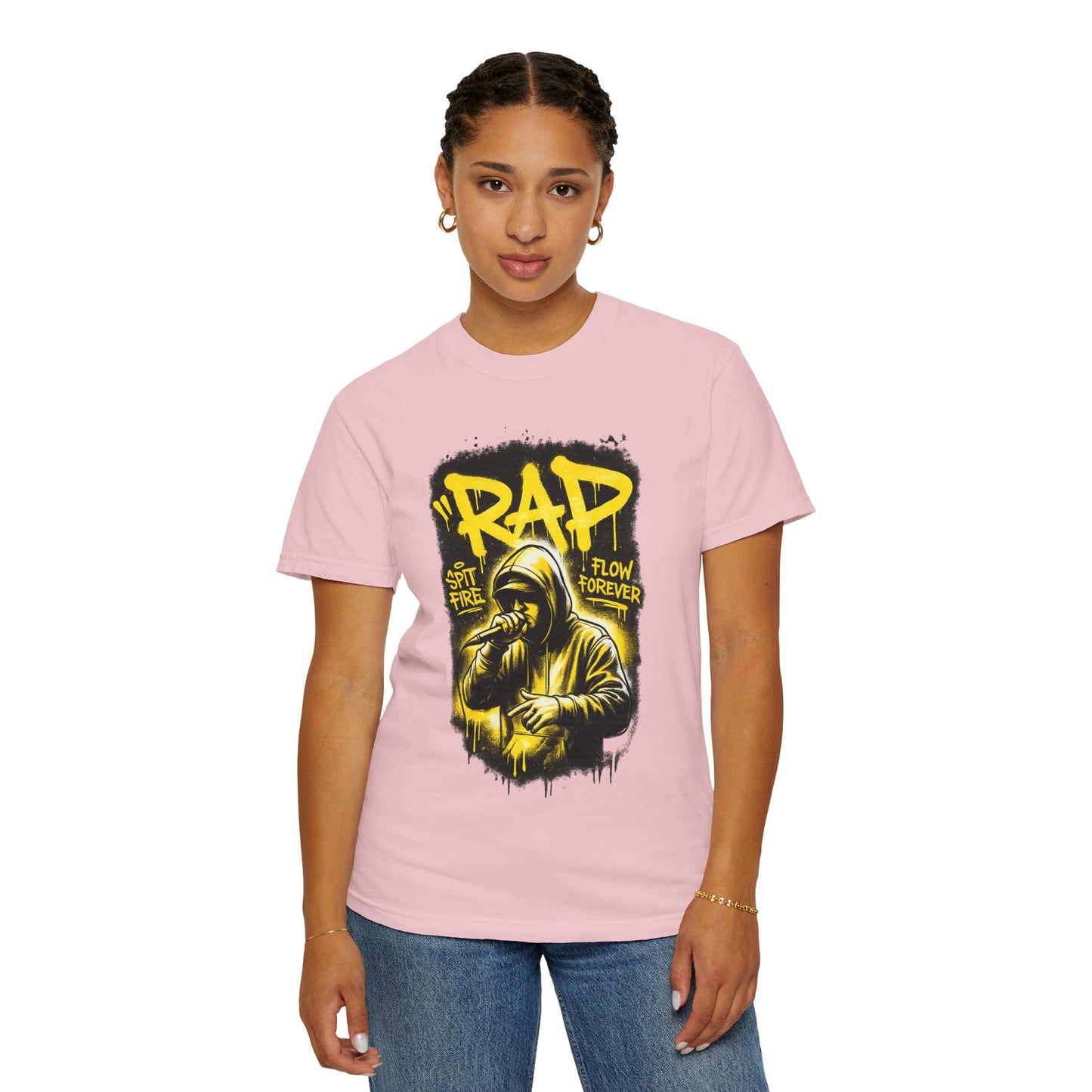 Rap Microphone Graphic T-Shirt — Spit Fire Flow Forever Hip Hop Tee