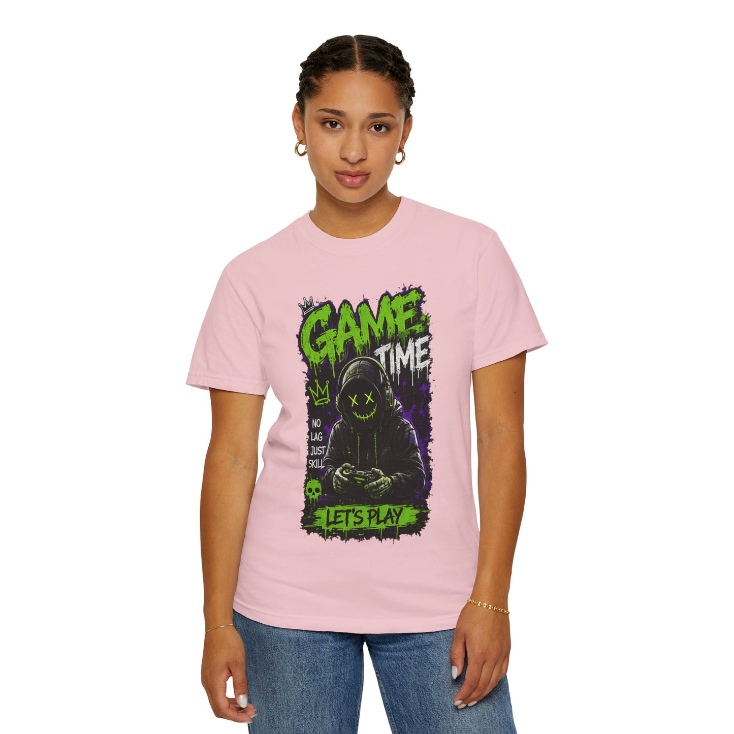 Gaming Graphic T-Shirt — "Game Time: Let’s Play" Neon Gamer Tee