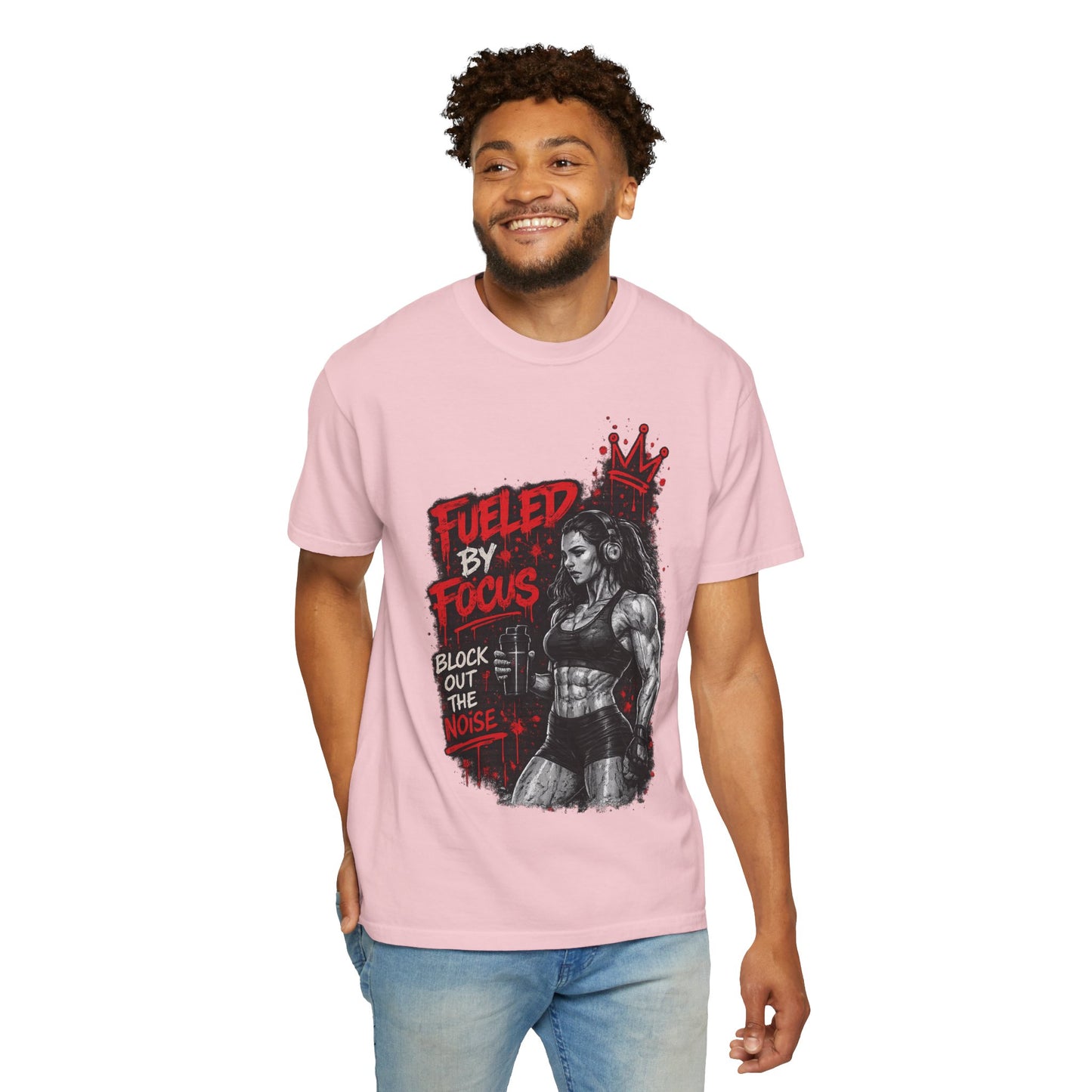 Fueled by Focus T-Shirt — Women’s Fitness Graphic Tee ("Block Out the Noise")