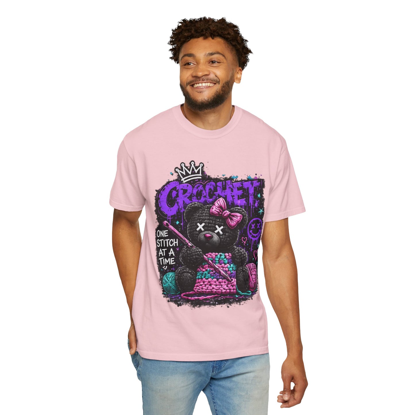 Crochet Voodoo Bear T-Shirt — "One Stitch at a Time" Crochet Graphic Tee