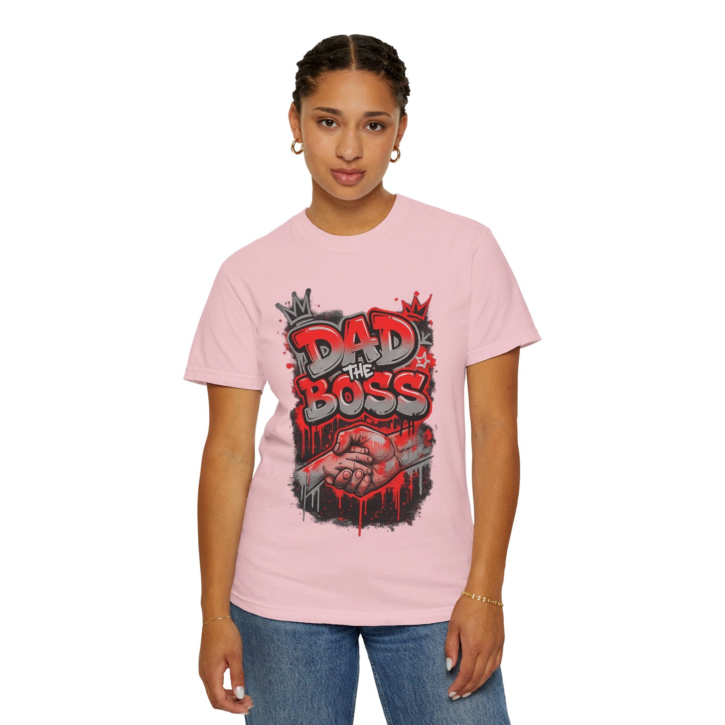 Dad The Boss shirt | Graffiti fist design, red black street art