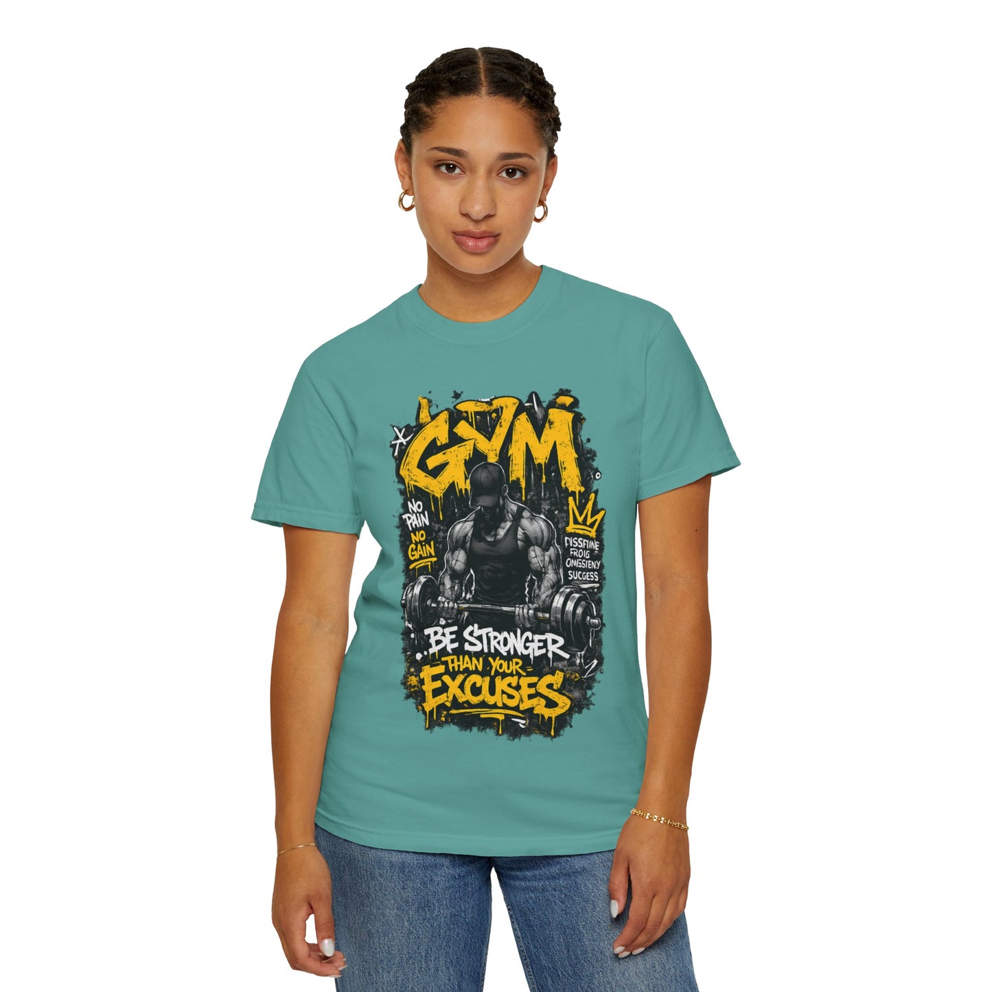 Gym Weightlifting Illustration T-shirt | Be Stronger Than Your Excuses