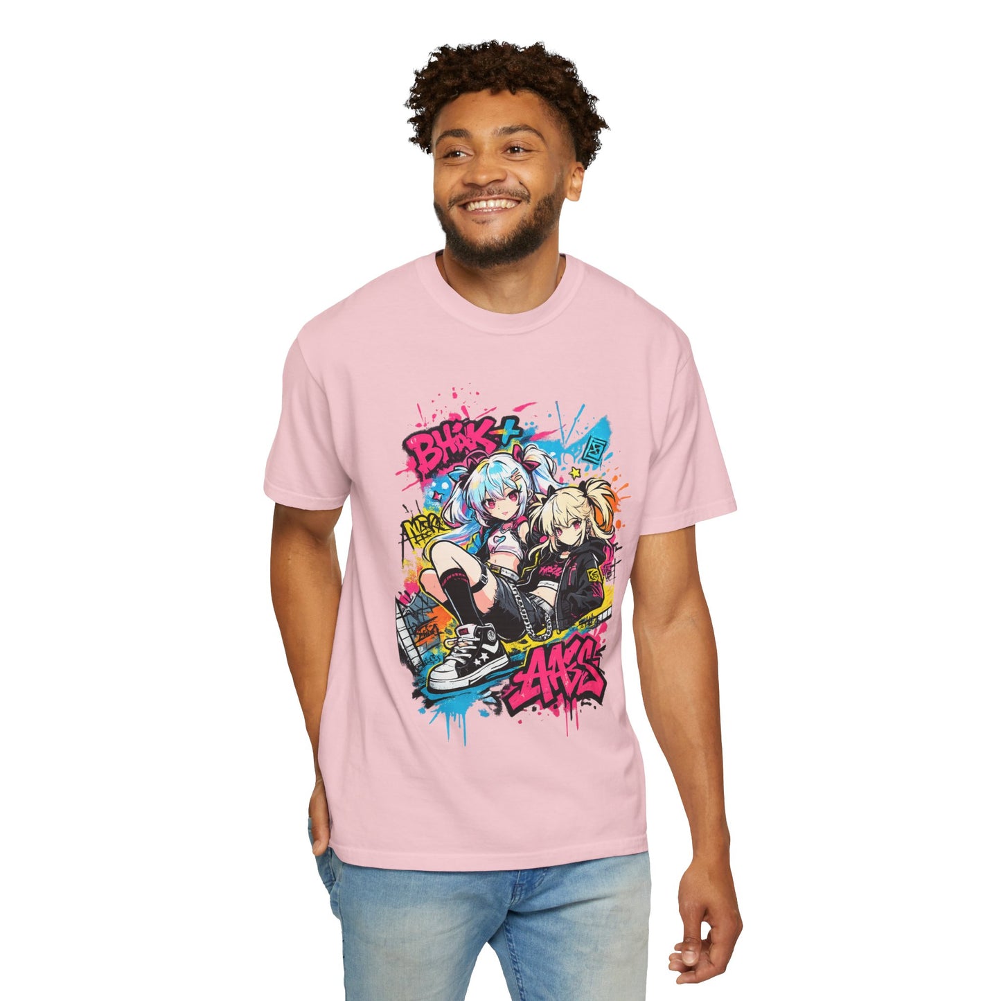 Anime Streetwear T-Shirt — 'Bucks & Sakes' Graffiti Girls Graphic Tee
