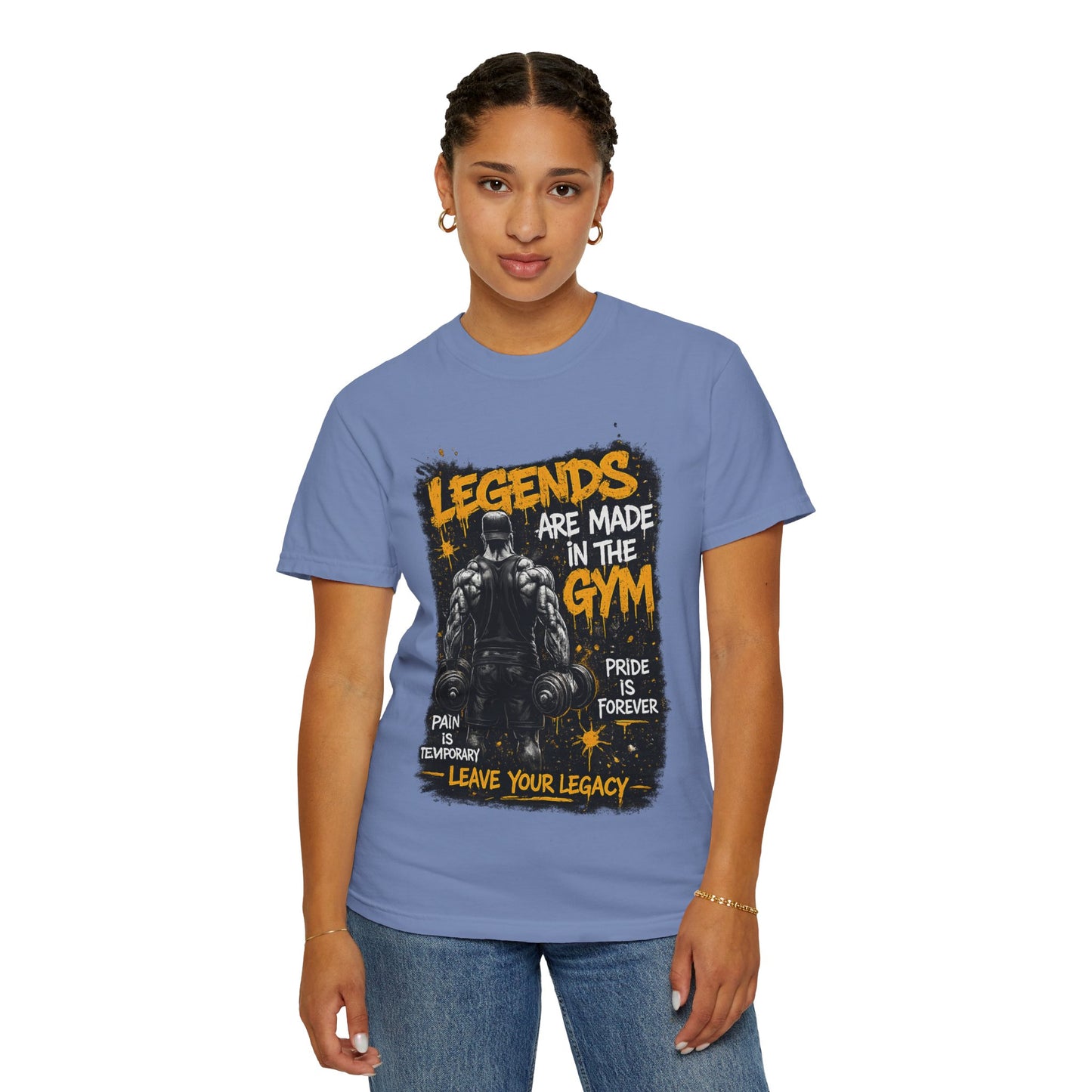 Legends Are Made in the Gym T-Shirt — Motivational Weightlifting Tee