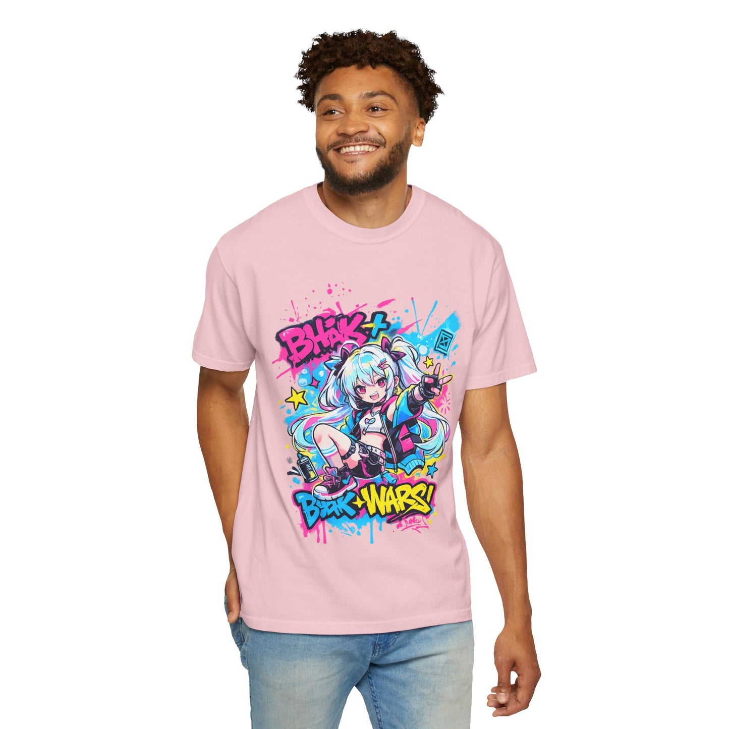 Anime Gamer Girl Graphic T-Shirt — "Blox Wars" Streetwear Tee