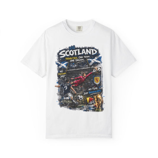Scotland Football Montage T-shirt | Soccer Scottish Crest, Goalkeeper Dive