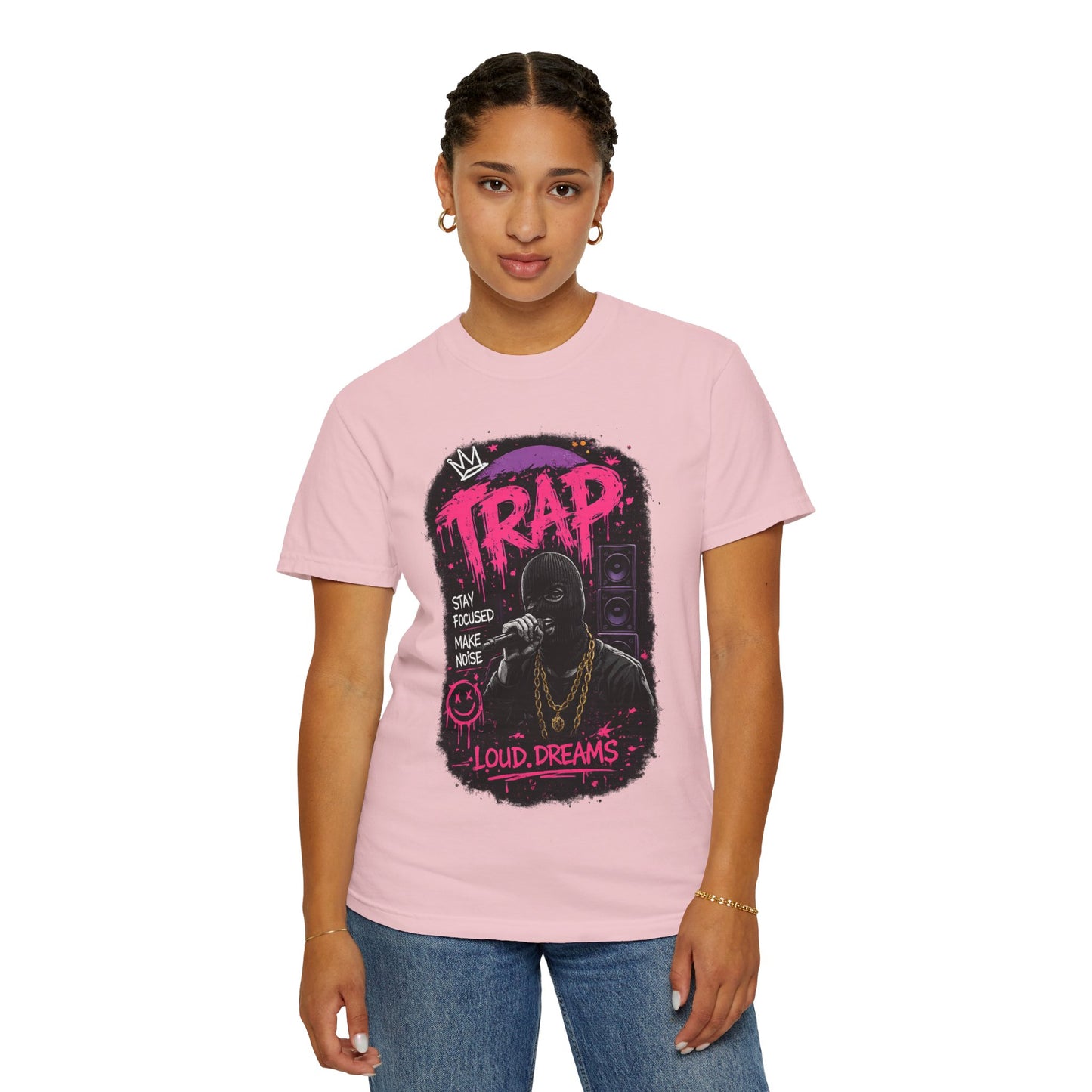 Trap Music T-Shirt — "Stay Focused Make Noise" Loud Dreams Graphic Tee