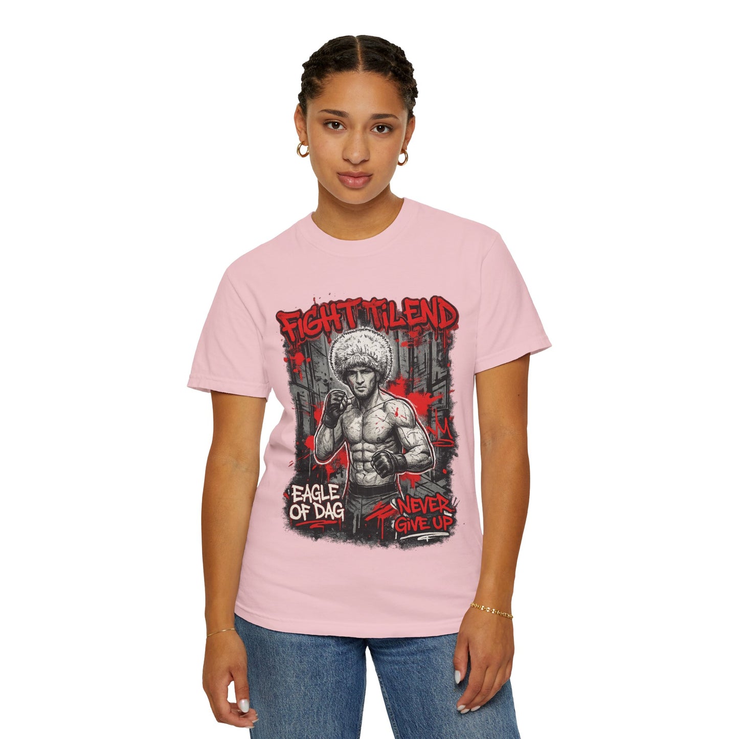 Fight Milend Boxing T-Shirt — "Eagle of Dag" Never Give Up Graphic Tee