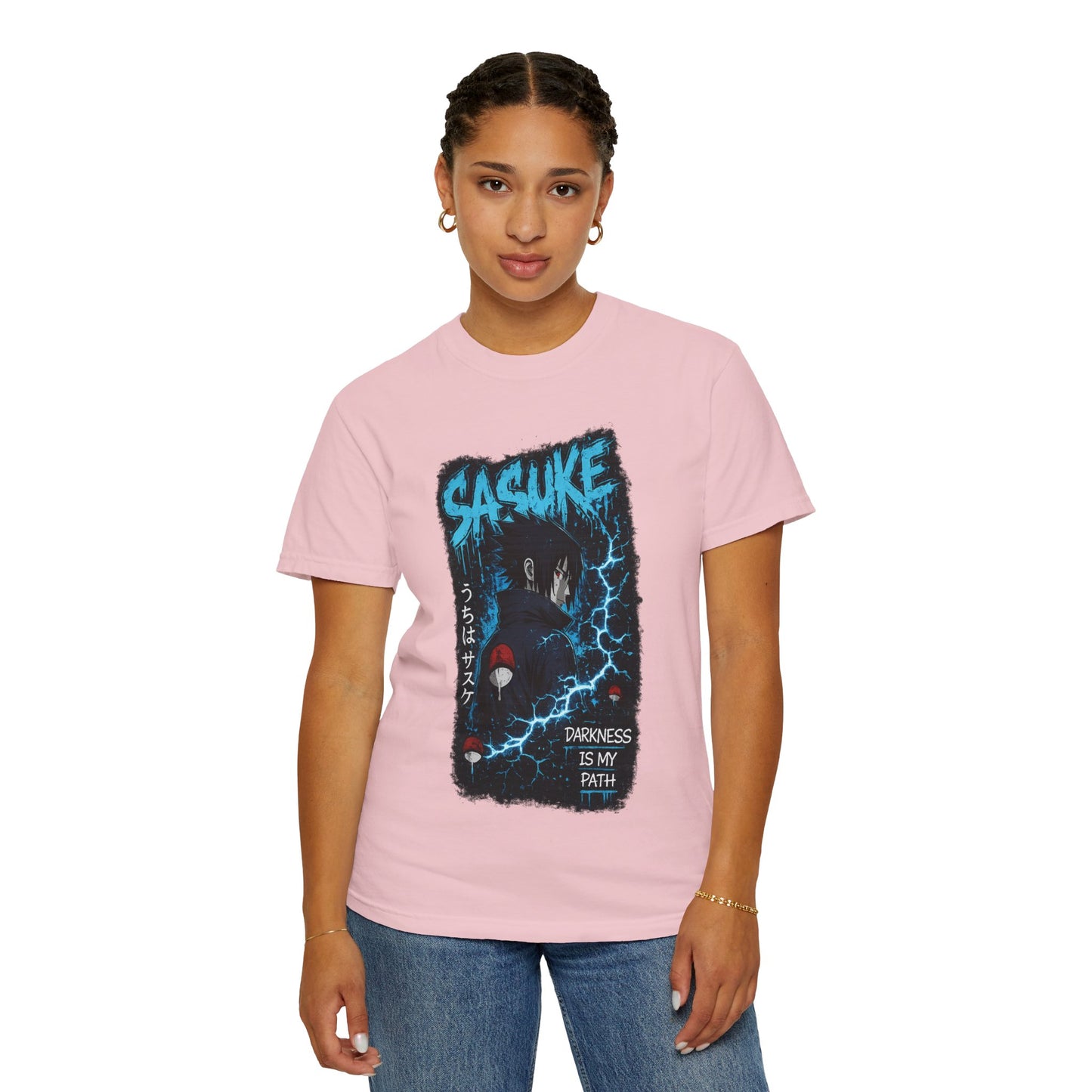 Sasuke Anime T-Shirt — "Darkness Is My Path" Graphic Tee