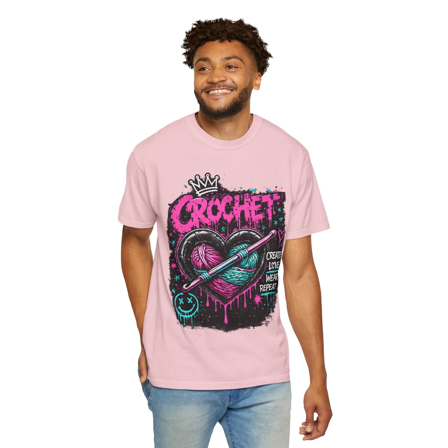 Crochet Heart Graphic T-Shirt — Create Love Wear Repeat