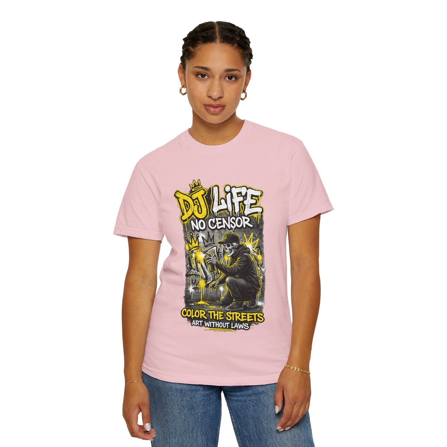 DJ Life No Censor Graphic T-Shirt — Street Art Gorilla "Color the Streets" Tee