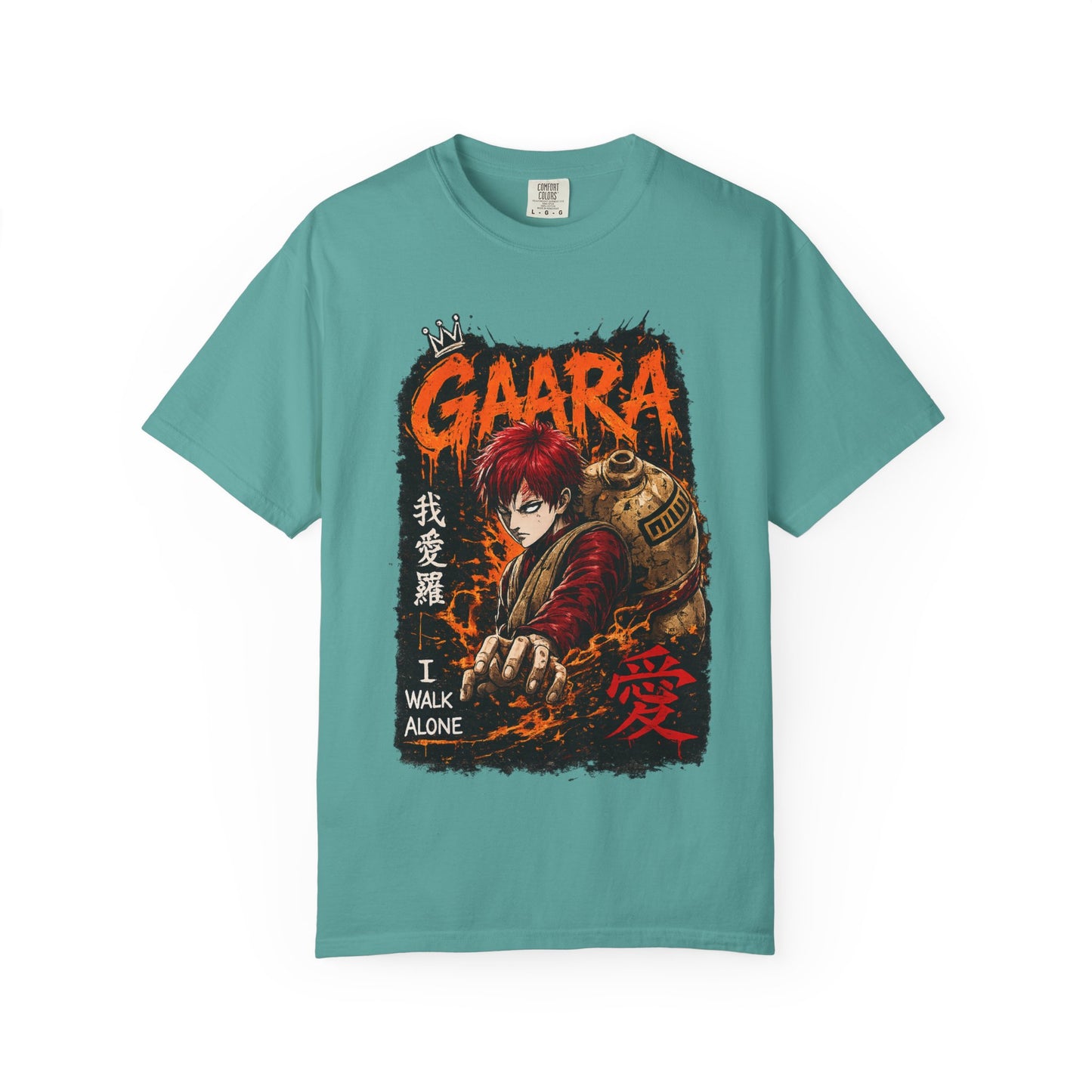 Anime Character Graphic T-Shirt — "I Walk Alone" Gaara Design