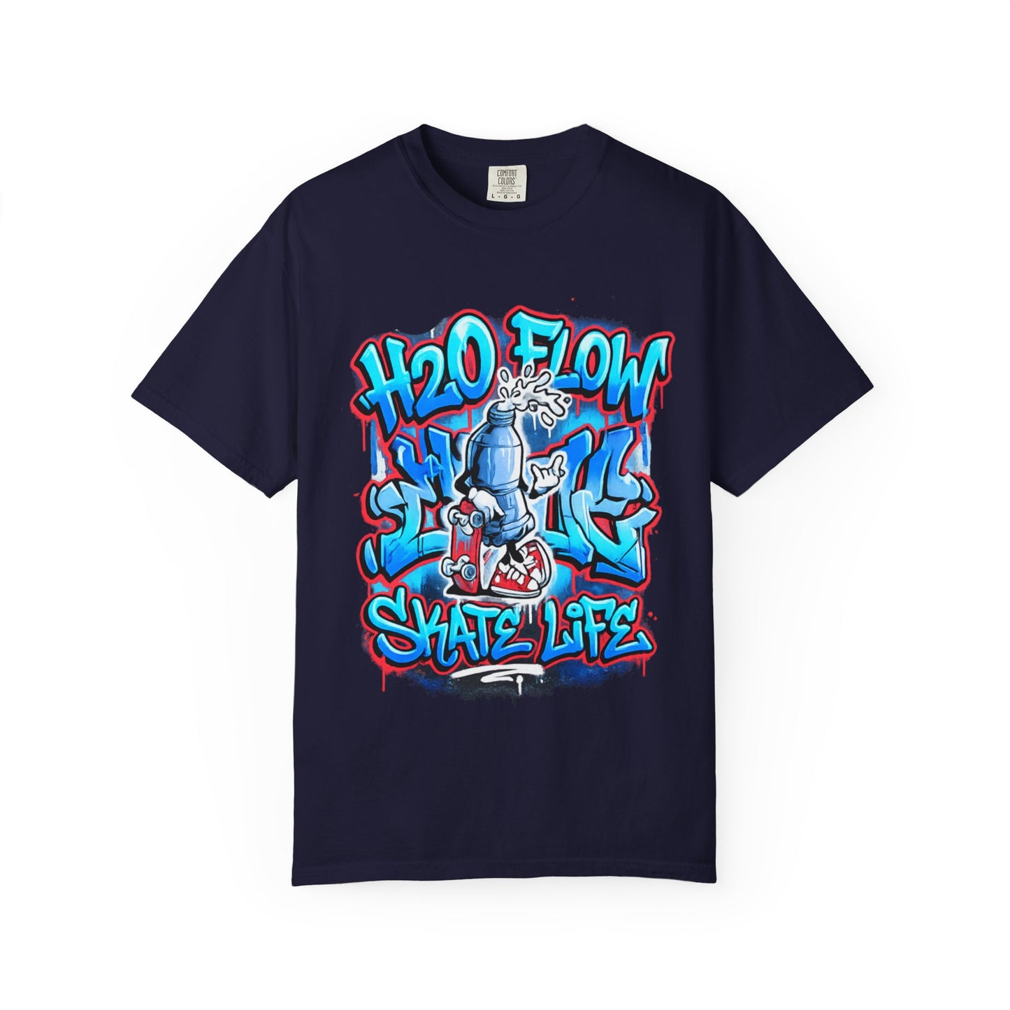 H2O Flow Skate Life T-Shirt | Graffiti Soda Can Skateboard Design