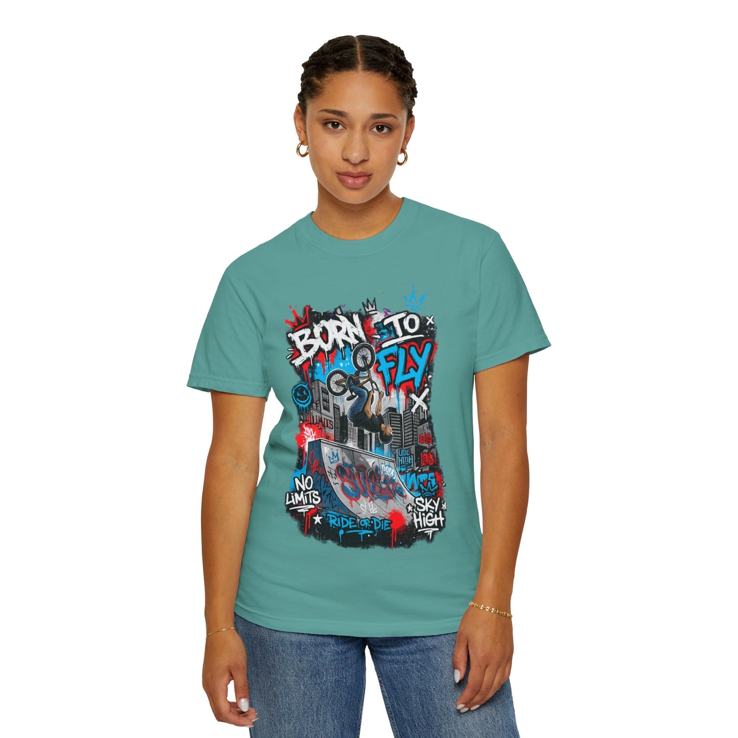 Born to Fly BMX Graffiti T-Shirt | Skate Bike Street Art Tee