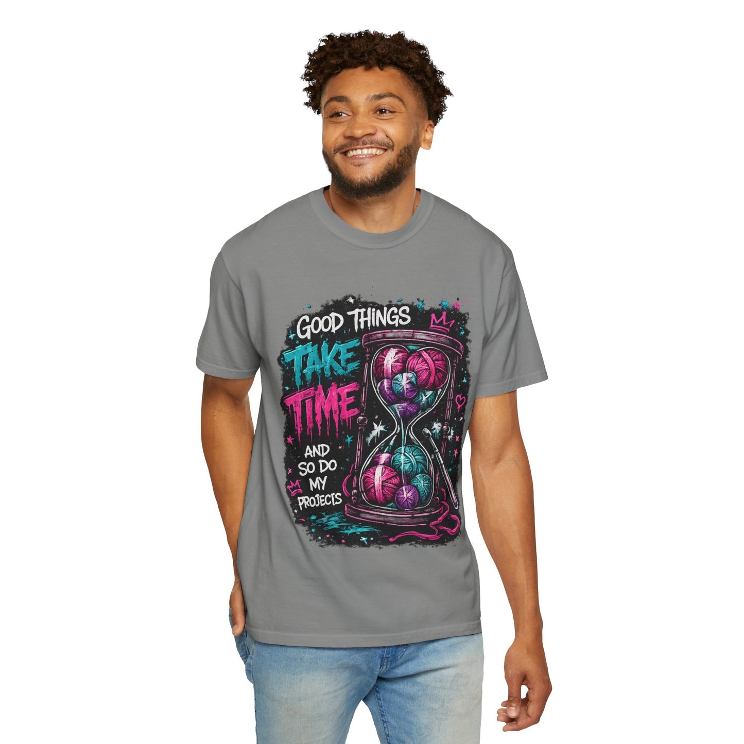 Motivational Hourglass T-Shirt — "Good Things Take Time" Graphic Tee