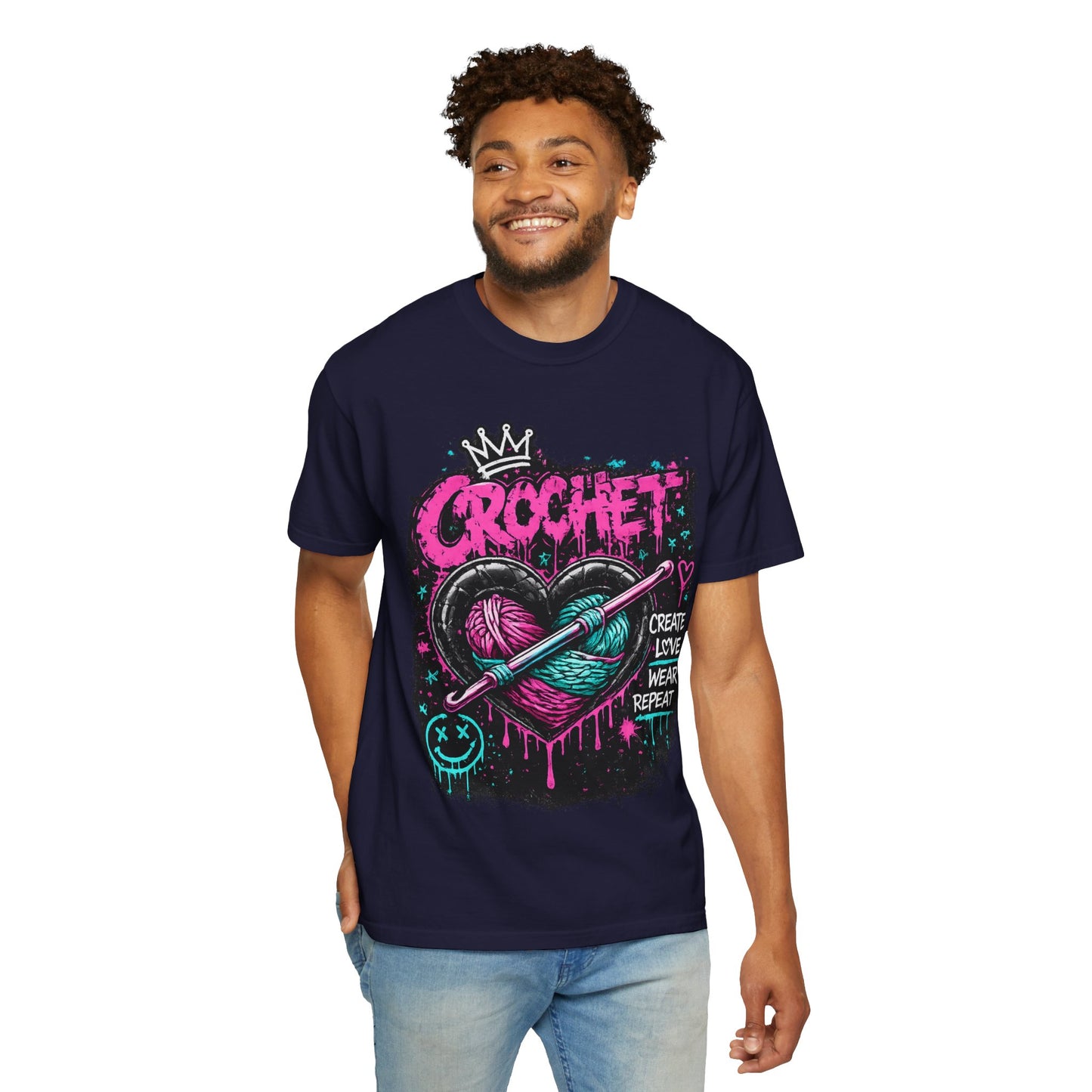 Crochet Heart Graphic T-Shirt — Create Love Wear Repeat