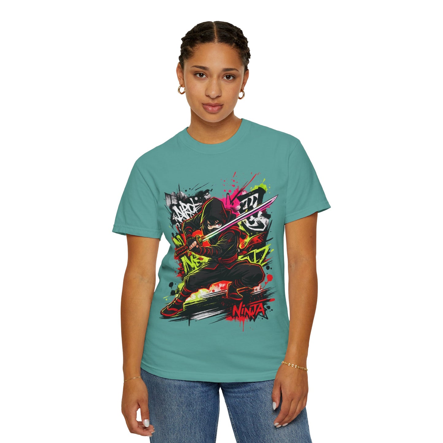Ninja Graffiti Art T-Shirt – Urban Street Samurai Graphic Tee