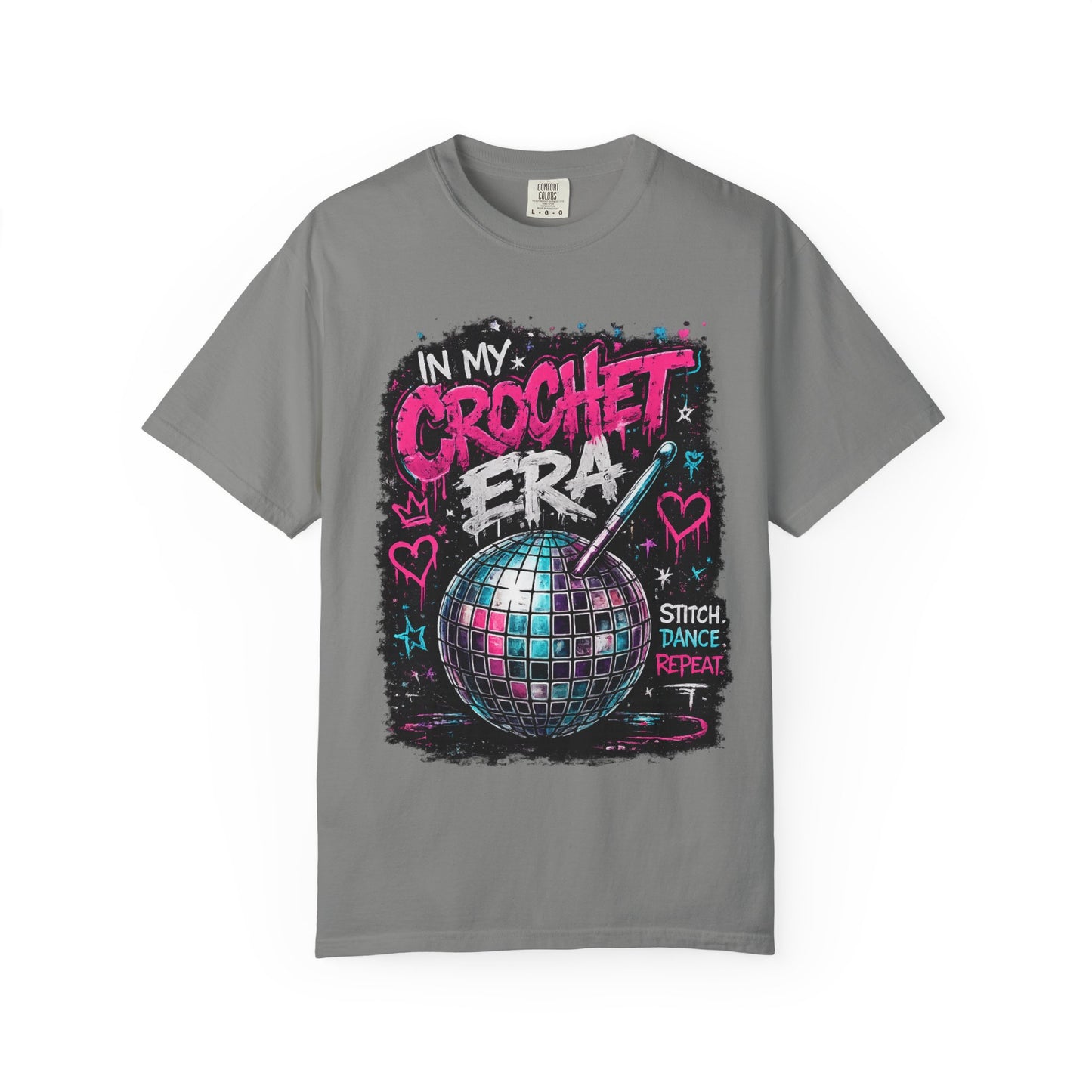 In My Crochet Era T-Shirt — Retro Disco Crochet Graphic Tee