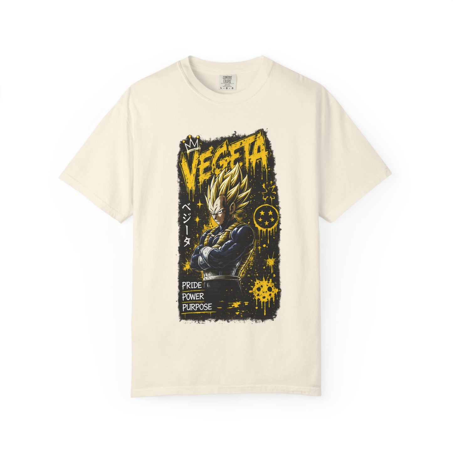 Vegeta Graphic T-Shirt — Pride Power Purpose Anime Tee