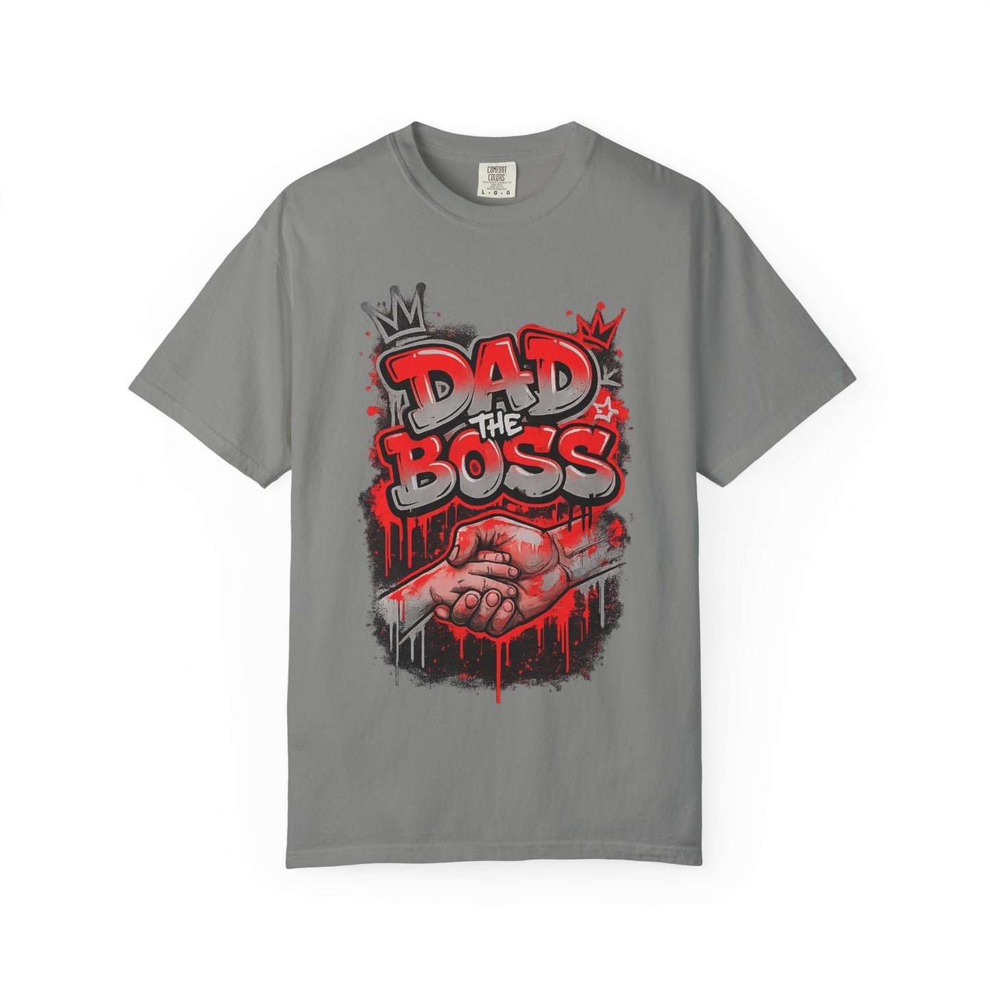 Dad The Boss shirt | Graffiti fist design, red black street art