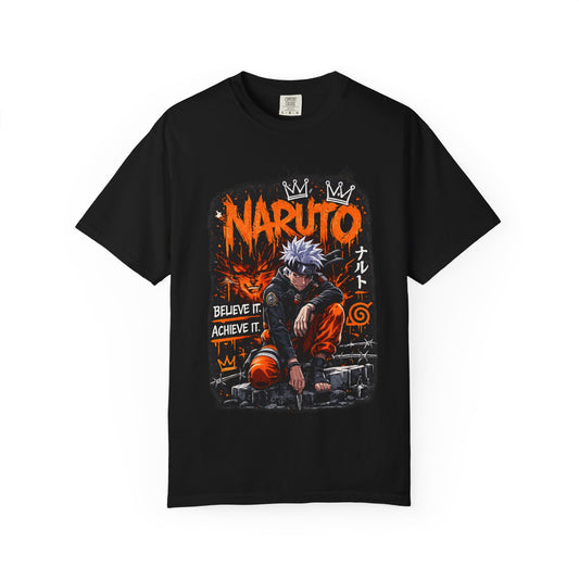 Anime Graphic T-Shirt - "Believe It, Achieve It" Naruto Streetwear Tee