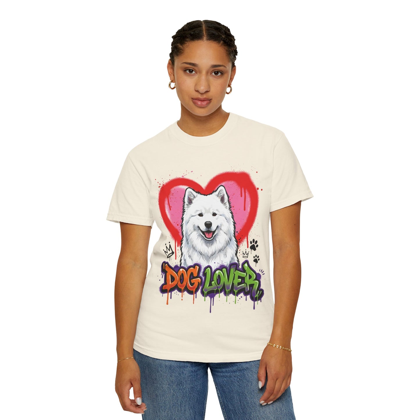 Dog Lover T-Shirt — Cute Samoyed Heart Graphic Tee