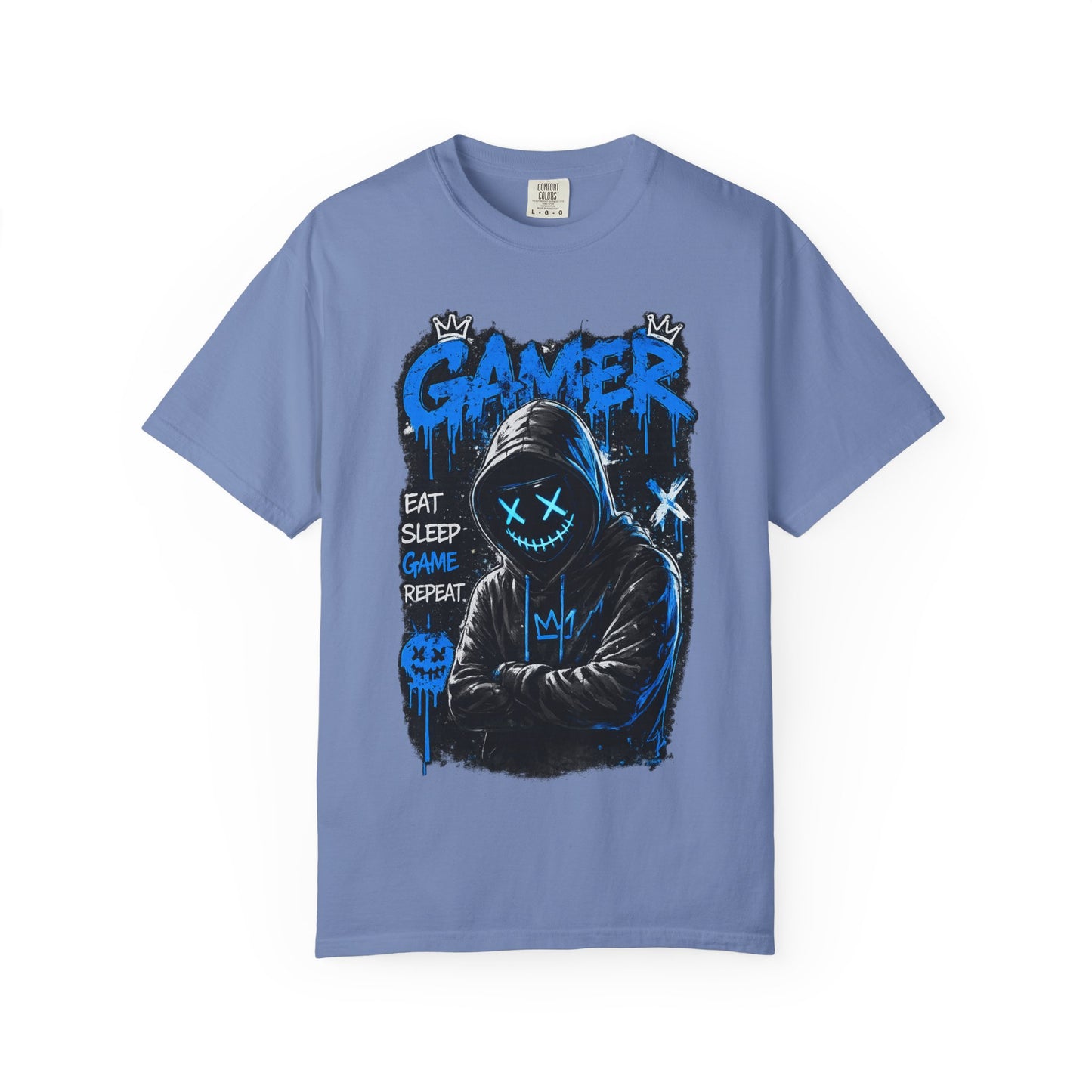 Gamer Hoodie Graphic T-Shirt — "Eat Sleep Game Repeat" Streetwear Tee