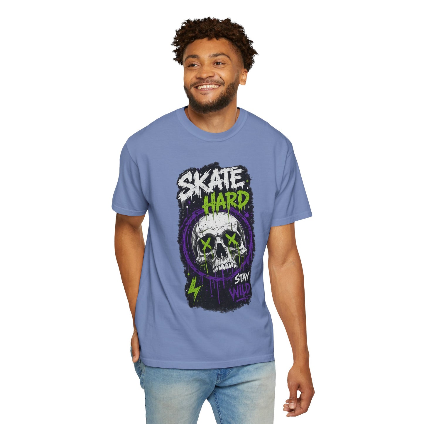 Skate Hard Skull T-Shirt — Stay Wild Graphic Tee