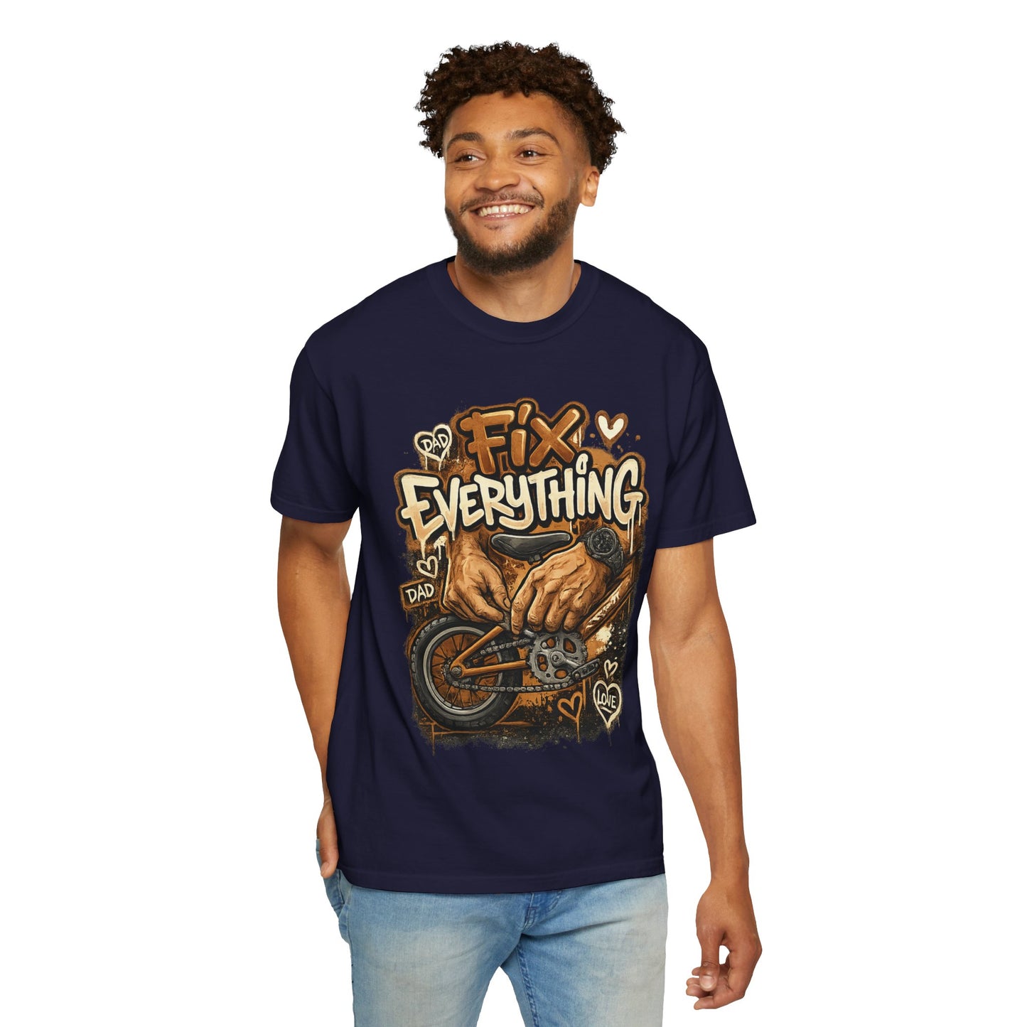 Fix Everything hands repairing bicycle T-Shirt | mechanic repair art