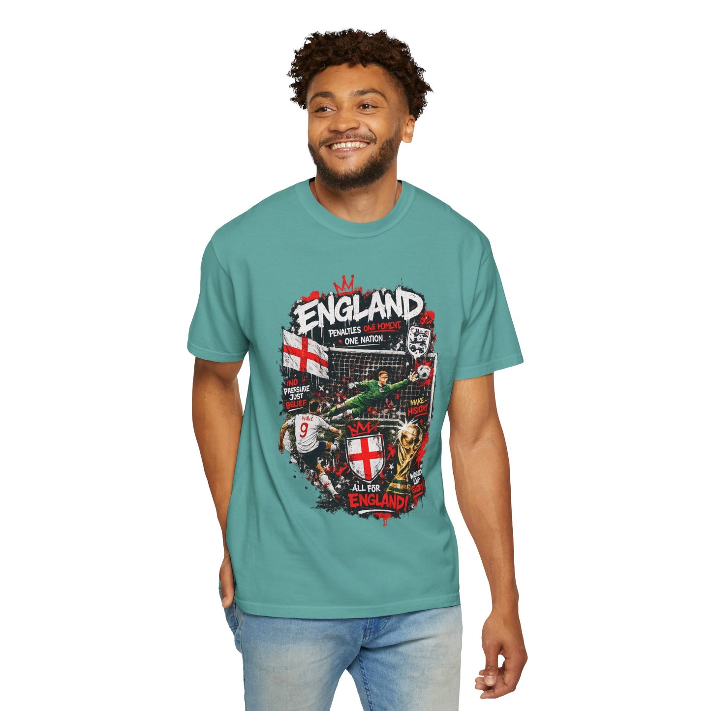 England Football Collage T-shirt | St George Cross, Soccer Icons