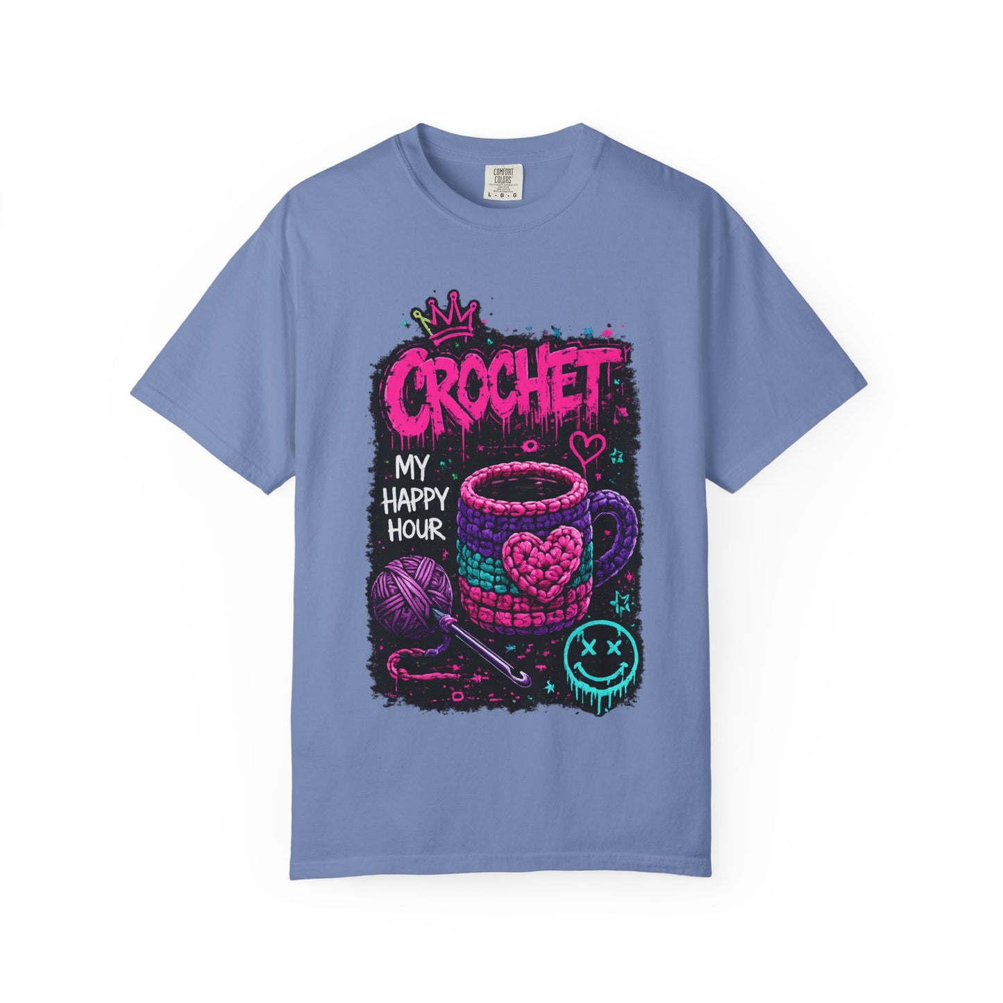 Crochet My Happy Hour T-Shirt — Funny Crochet Lover Tee