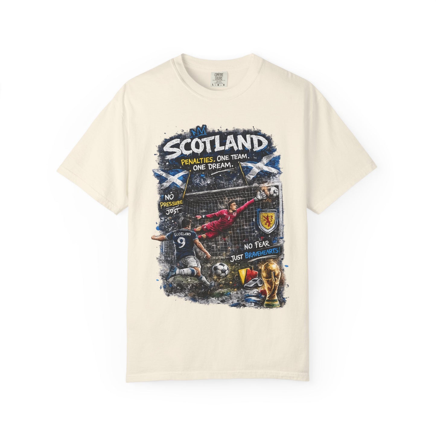 Scotland Football Montage T-shirt | Soccer Scottish Crest, Goalkeeper Dive