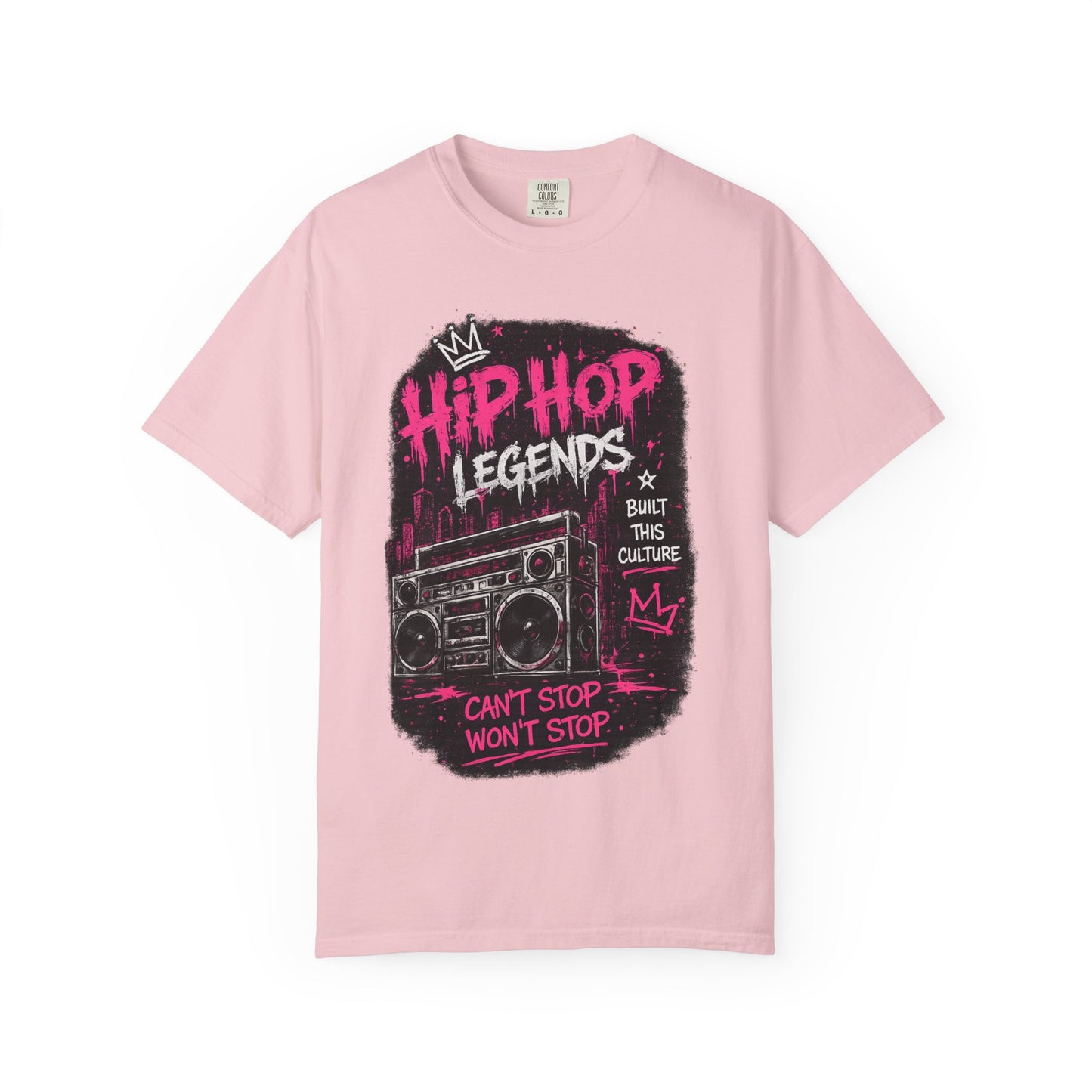Hip Hop Legends Music T-Shirt — Can't Stop Won't Stop Retro Boombox Tee