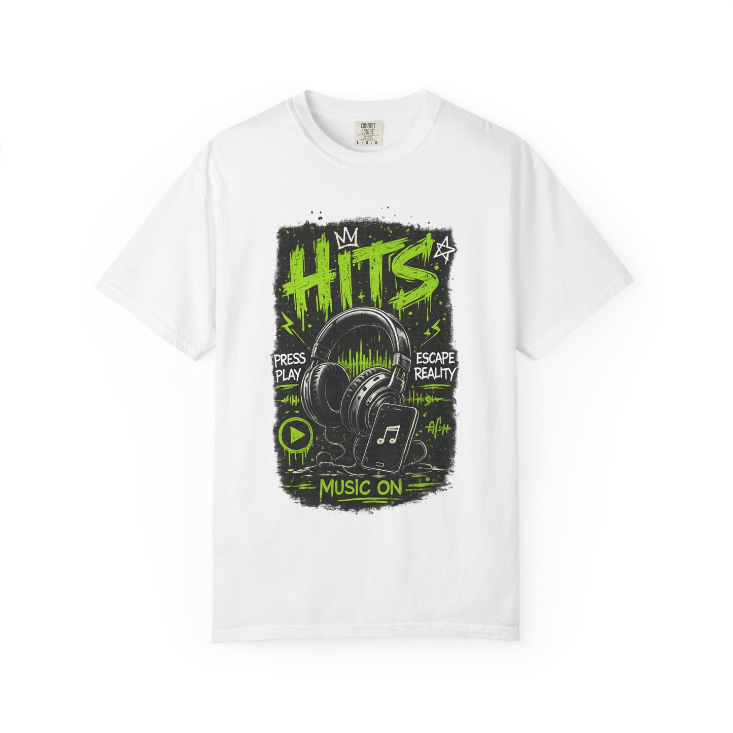 Hits Headphones Graphic T-Shirt — Music On Streetwear Tee