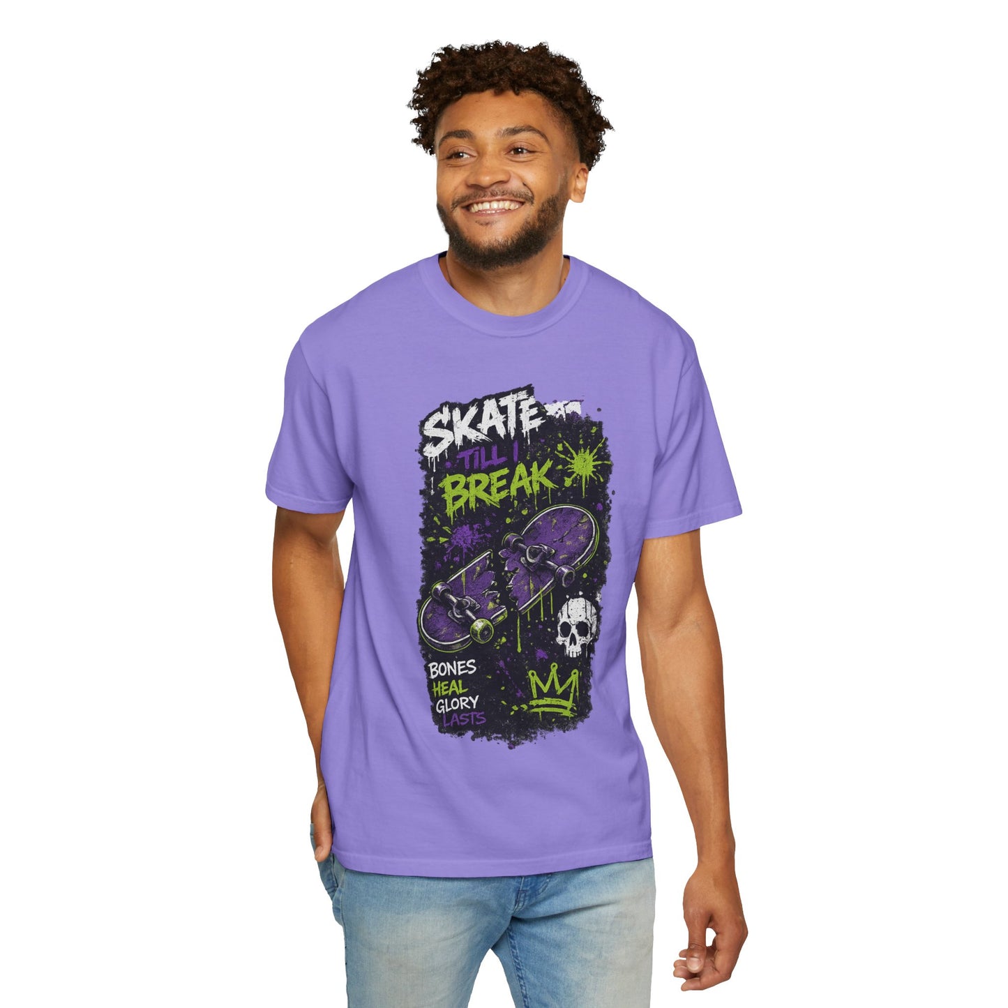 Skate Break Graphic T-Shirt — Skateboard Skull Streetwear