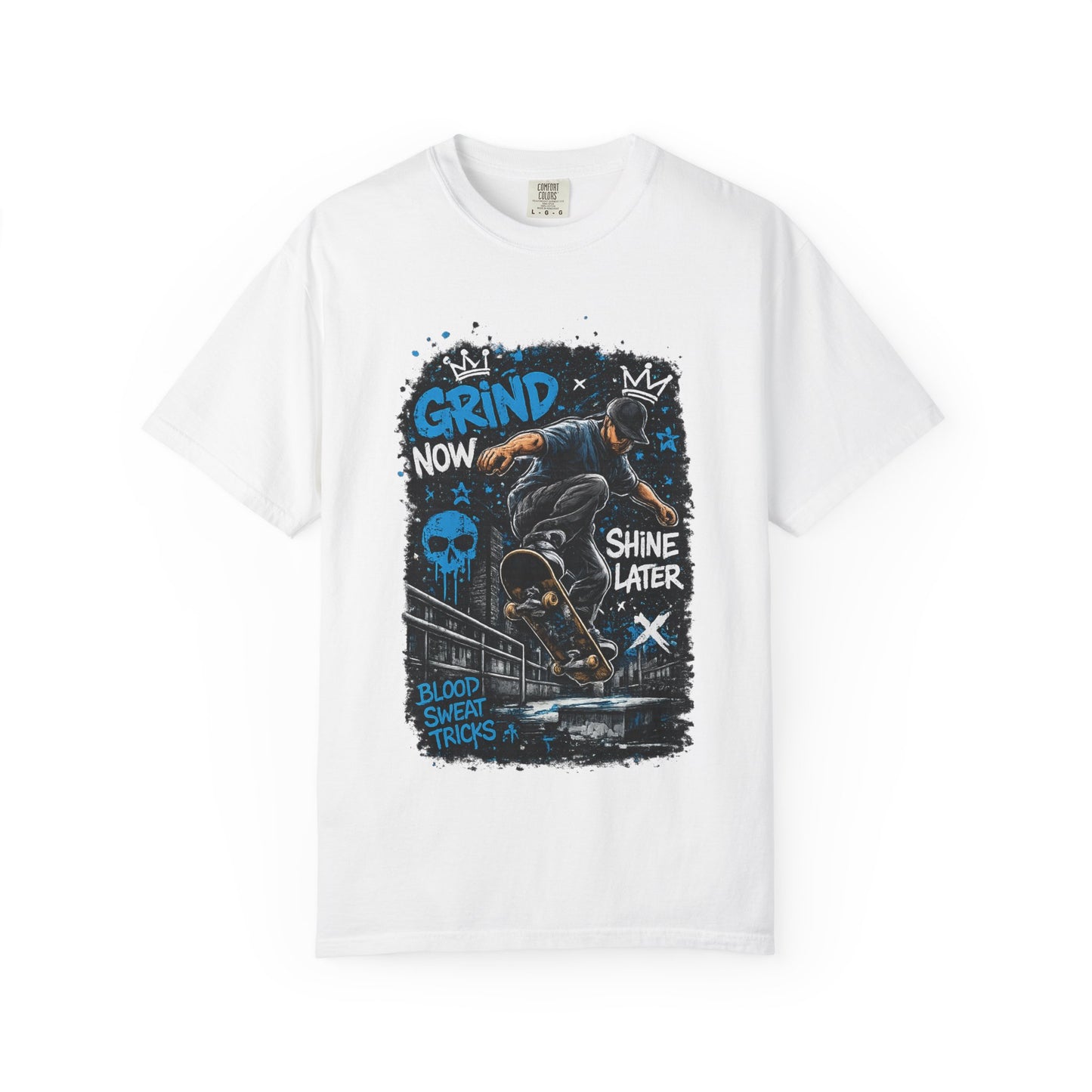 Skate Grind Now Tee — 'Grind Now Shine Later' Skateboard Graphic T-Shirt