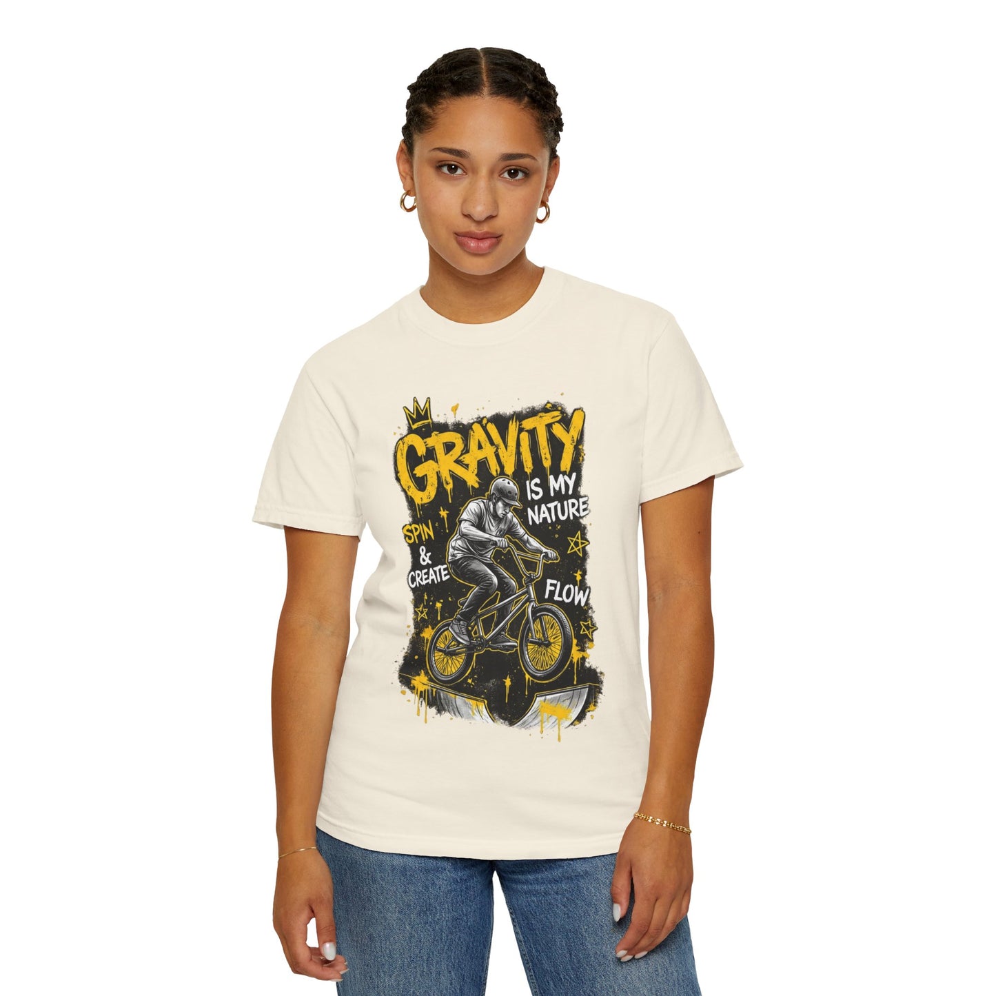Gravity Is My Nature BMX T-Shirt — Spin, Create & Flow Graphic Tee