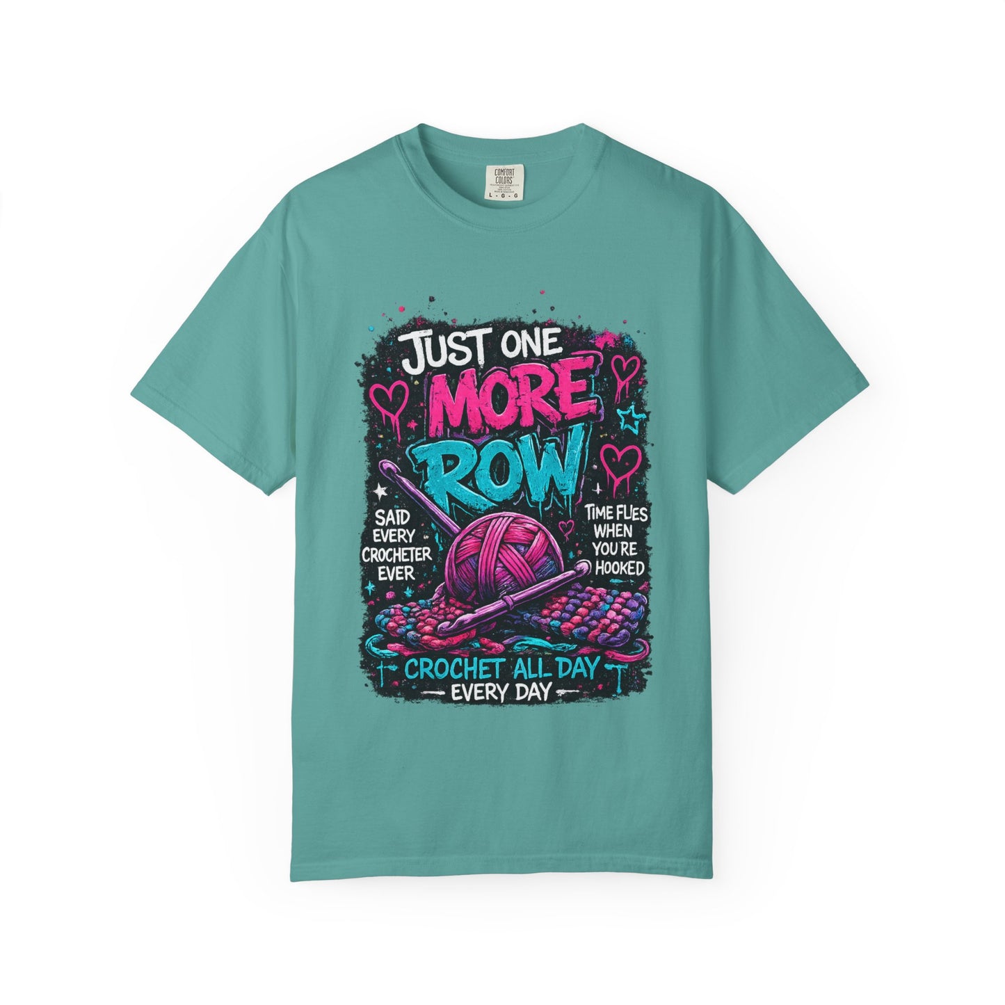 Crochet T‑Shirt — "Just One More Row" Yarn Lover Tee