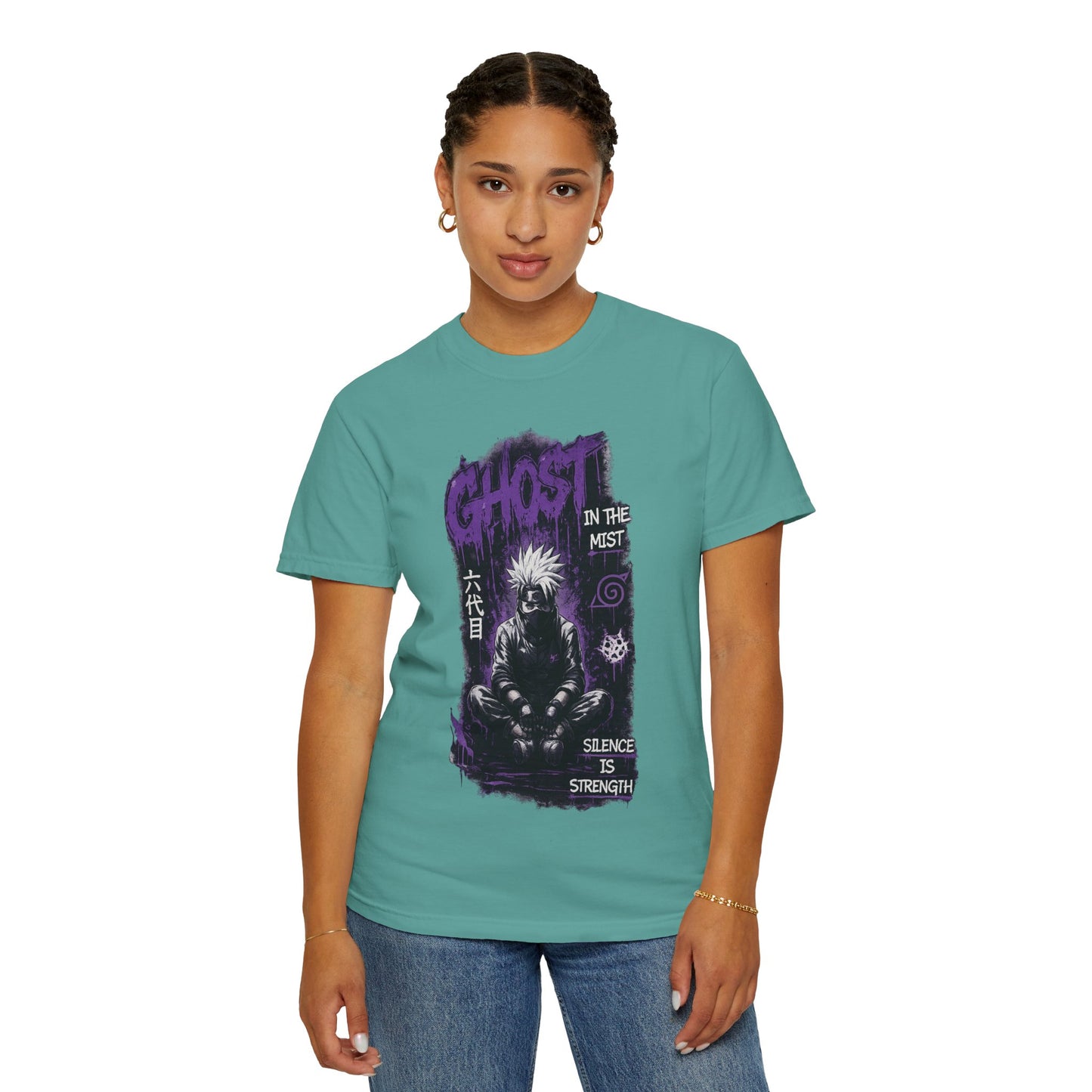 Ghost in the Mist Graphic T-Shirt — "Silence is Strength" Anime Tee
