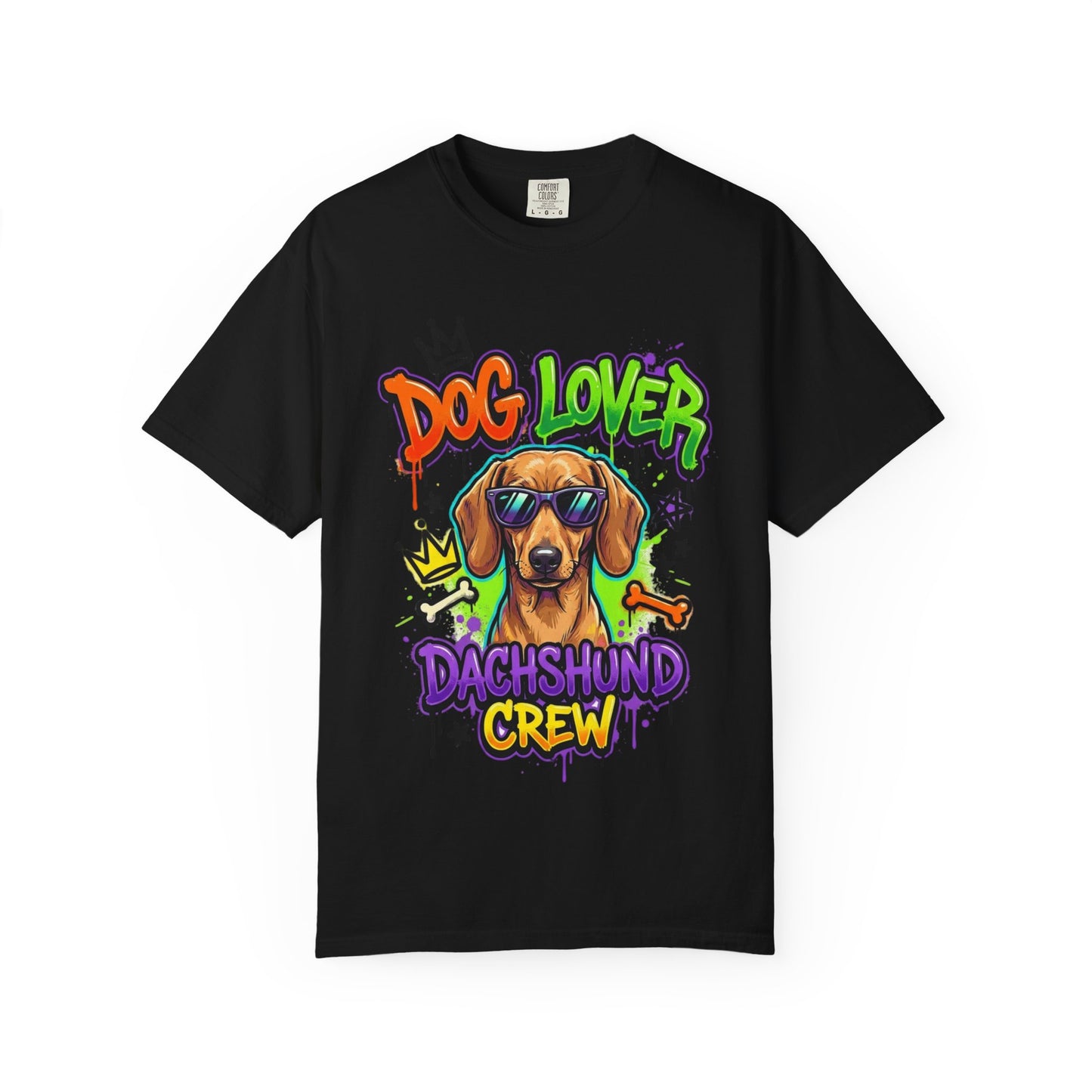 Dachshund Crew Dog Lover T-Shirt — Retro Graffiti Wiener Dog Tee