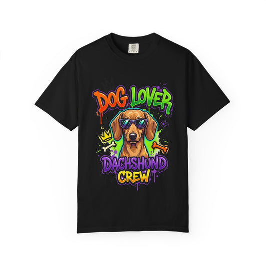 Dachshund Crew Dog Lover T-Shirt — Retro Graffiti Wiener Dog Tee