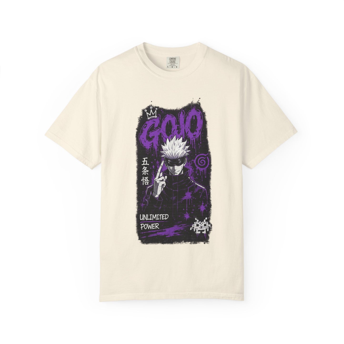 Anime Graphic T-Shirt — "Gojo Unlimited Power" White Tee