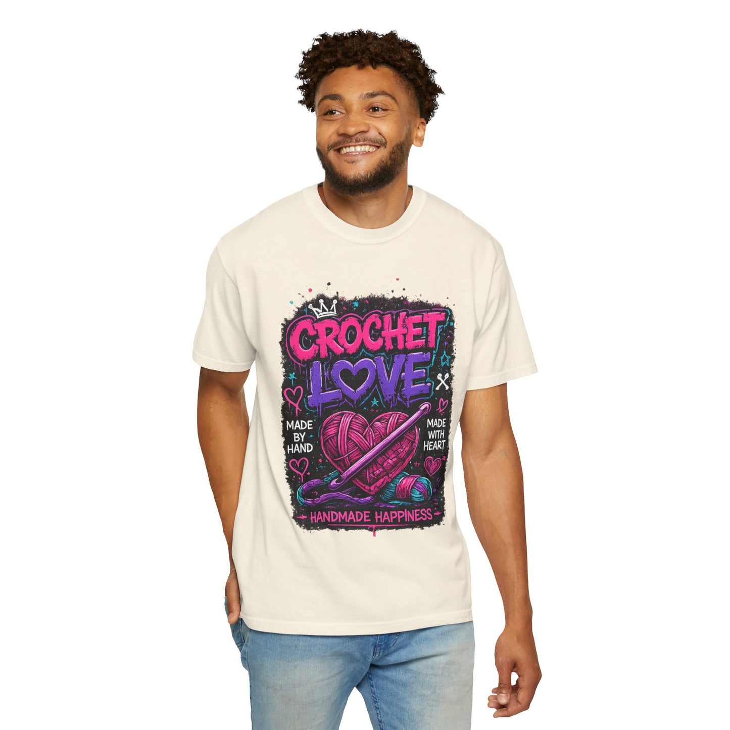 Crochet Love T-Shirt — Handmade Happiness Graphic