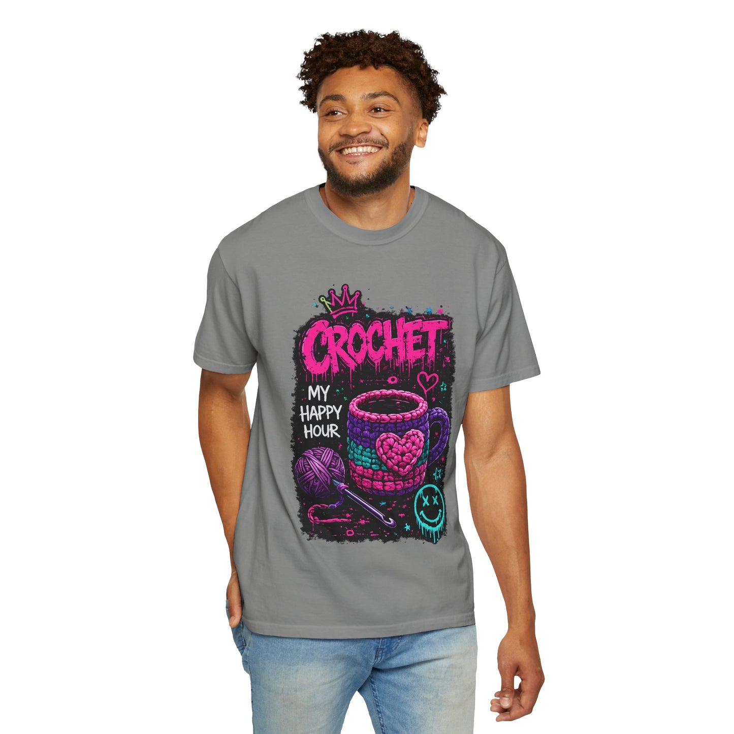 Crochet My Happy Hour T-Shirt — Funny Crochet Lover Tee