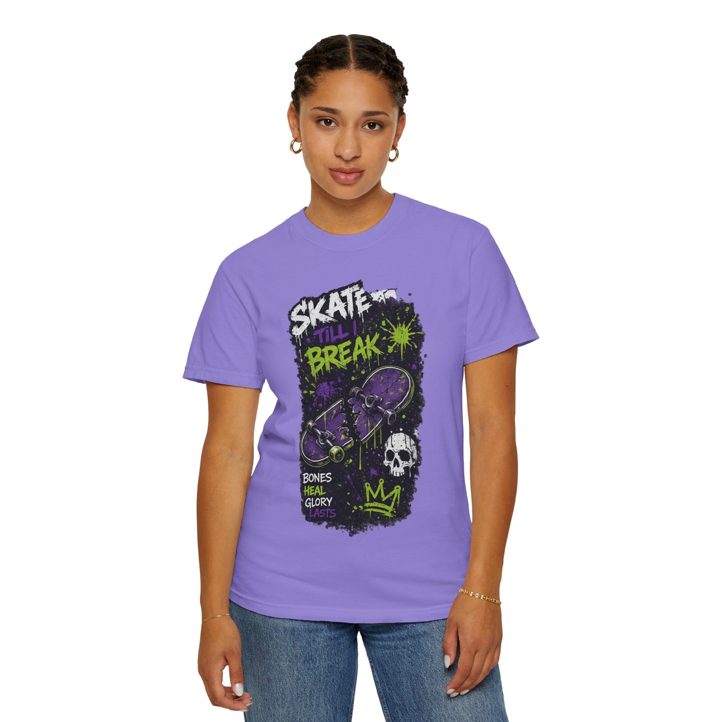 Skate Break Graphic T-Shirt — Skateboard Skull Streetwear