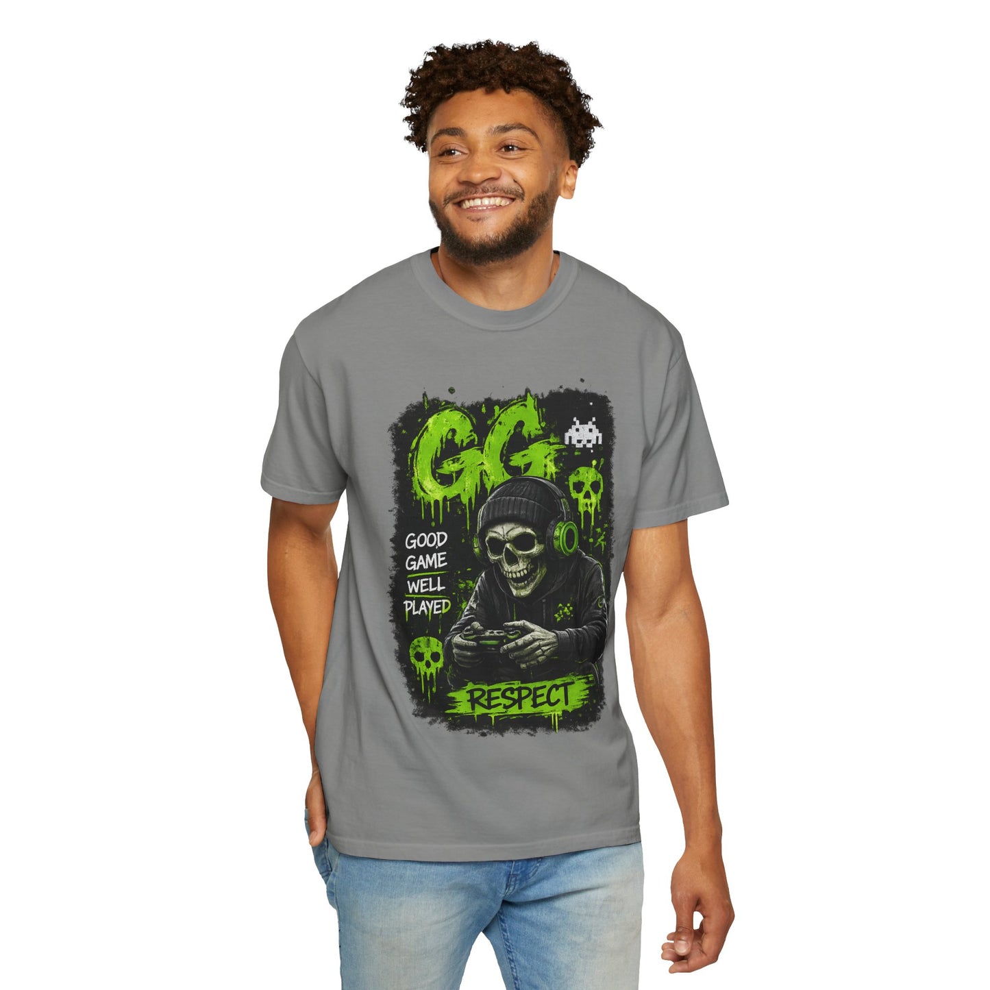 GG Respect Skull Gaming T-Shirt — "Good Game, Well Played" Graphic Tee