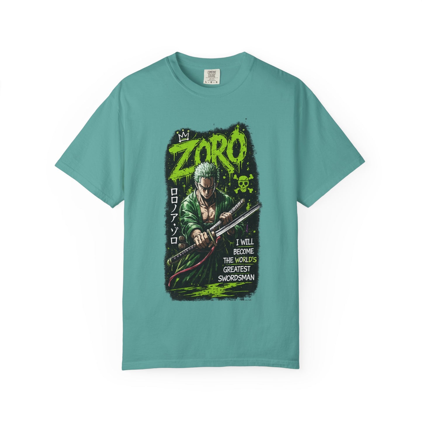 Zoro Graphic T-Shirt — 'I Will Become The World's Greatest Swordsman' Anime Tee