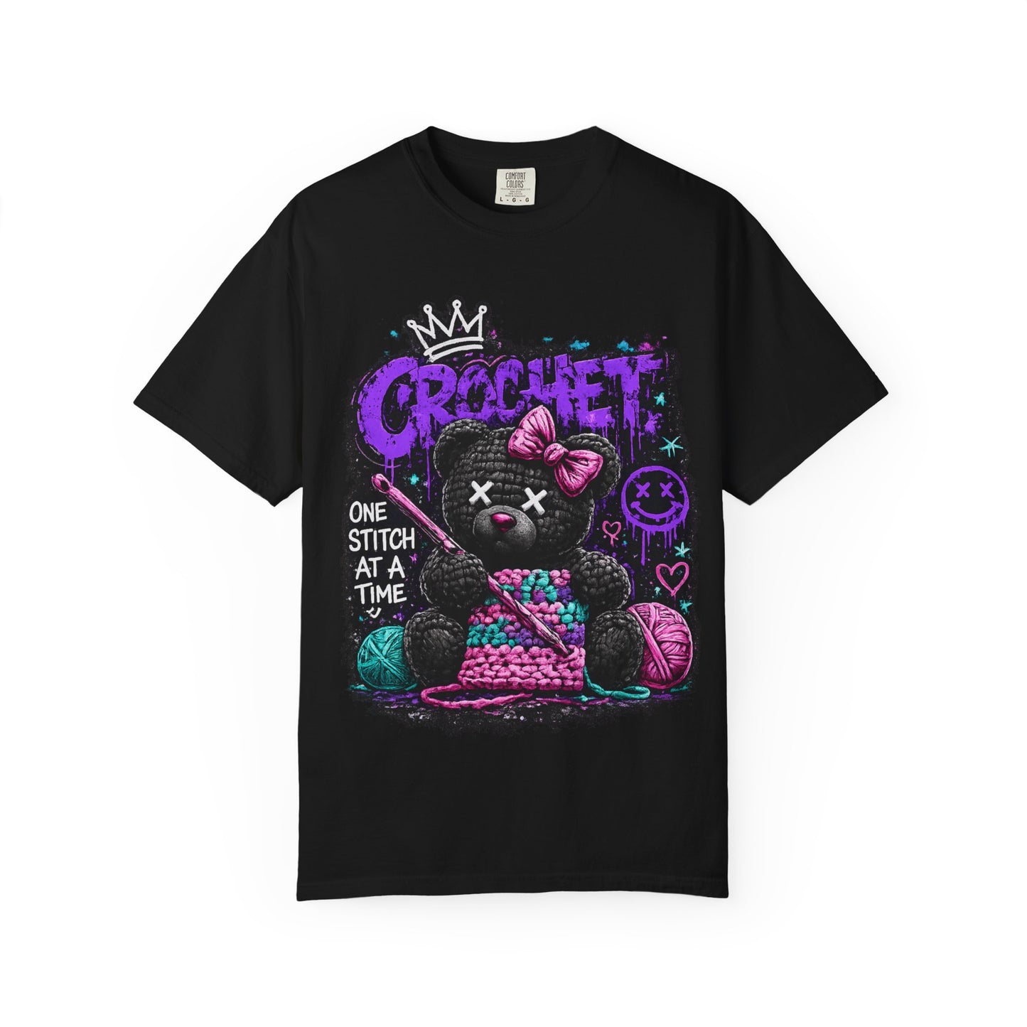 Crochet Voodoo Bear T-Shirt — "One Stitch at a Time" Crochet Graphic Tee
