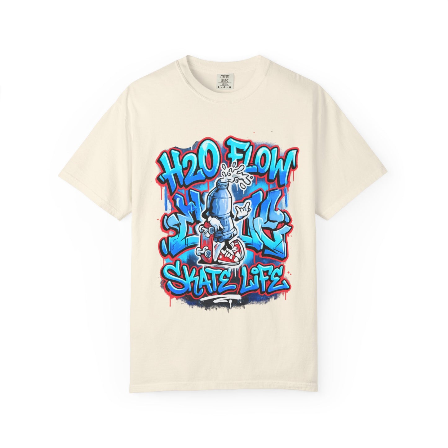 H2O Flow Skate Life T-Shirt | Graffiti Soda Can Skateboard Design